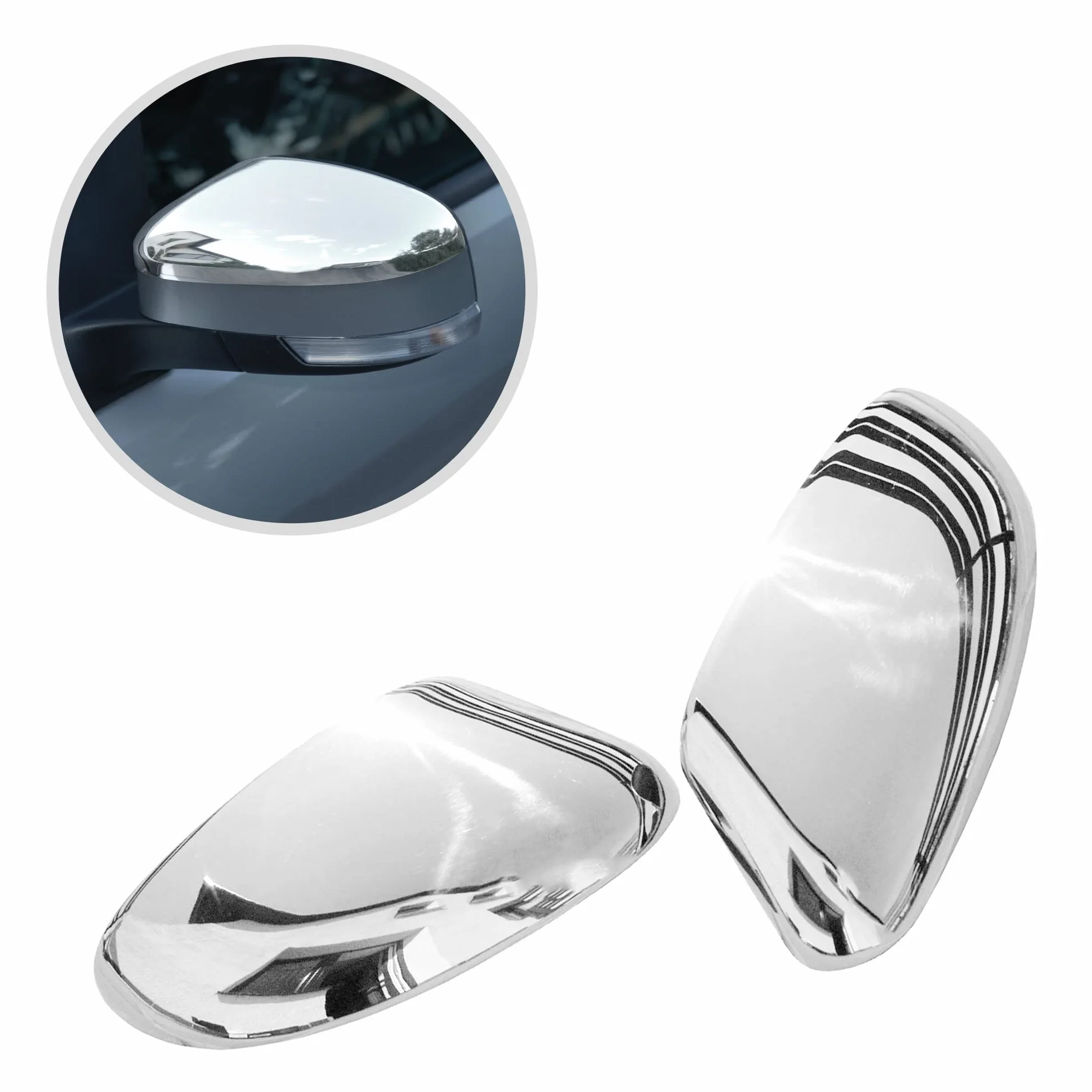 CHROMEMASTER | Nakładki na Lusterka Zewnętrzne | Kompatybilne z Ford Mondeo CD345 Sedan 2007-2014 | Stal nierdzewna; Osłony Lusterek to Niepowtarzalny Wygląd Auta i Ochrona Przed Uszkodzeniem
