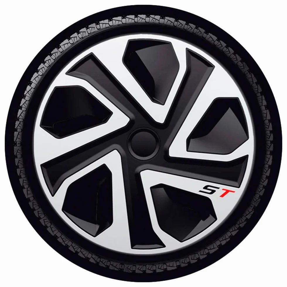 J-Tec Zestaw 4 kołpaków ST 17 cali, srebrny/czarny