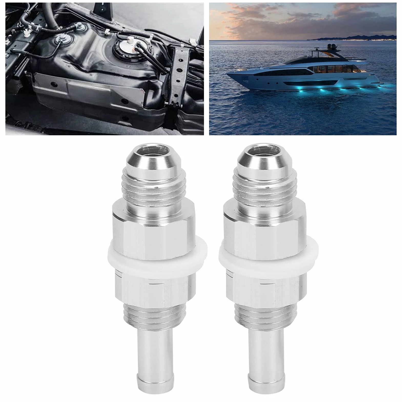 Adapter króćca do węża, 2 szt. AN6-5/16 króciec do węża, aluminiowa złączka zbiornika pompy paliwa do gumowych plastikowych nylonowych przewodów paliwowych