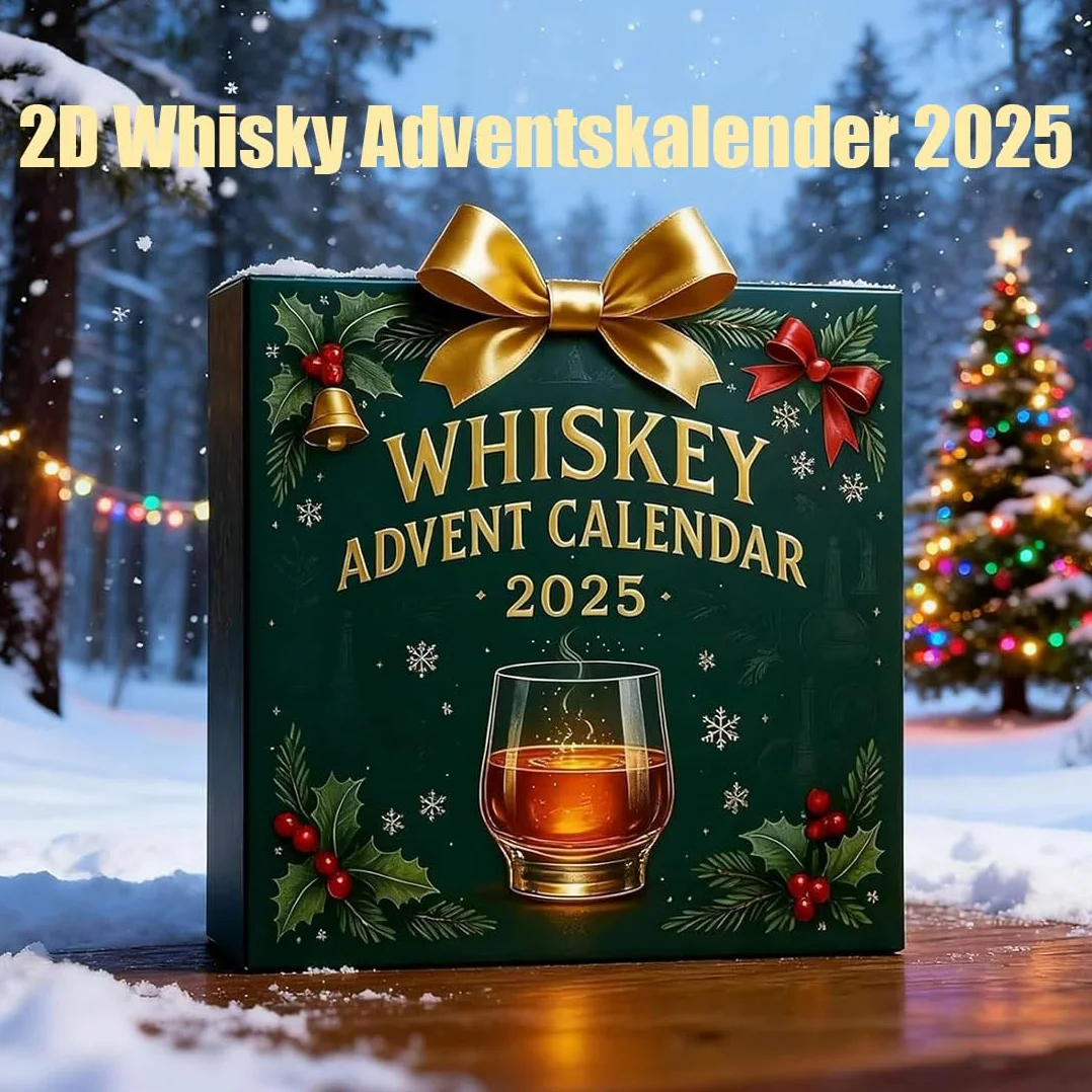 Kalendarz adwentowy z whisky 2025, 2D, 24 dni bez powtórzenia, zawieszka do whisky, podróż degustacyjna przez świat, kalendarz adwentowy bez alkoholu, prezent dla miłośników alkoholu (whisky)