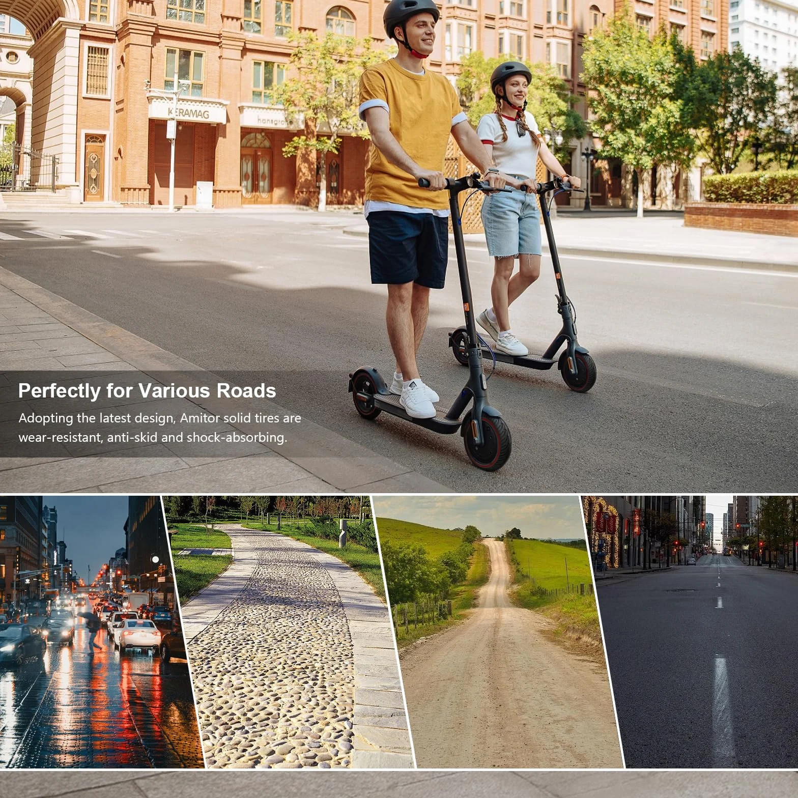E Scooter 8 1/2 x2, 8,5 cala solidne opony do Xiaomi M365/Pro/Pro2/1S/Gotrax Gxl V2/XR e Scooter, Roller Honeycomb pełne gumowe opony, uniwersalne opony zapasowe do przednich i tylnych kół, 1