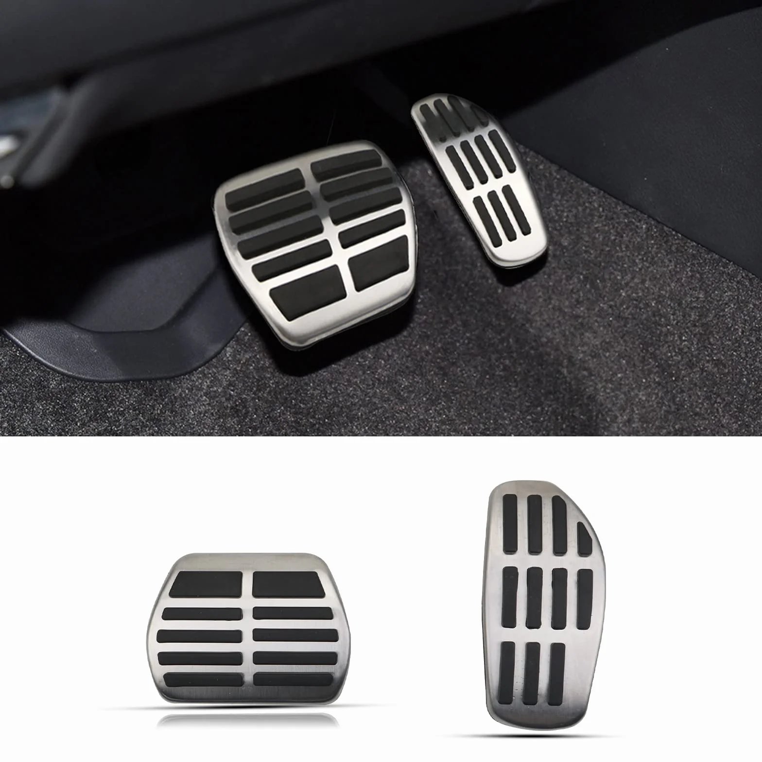 YEE PIN Antypoślizgowe, kompatybilne z Nissa-n X-Trail T32 Qashqai J11 J12, ochrona pedałów, stop aluminium, wydajność, przyspieszacz hamulca, osłony pedału gazu (do automatycznego)
