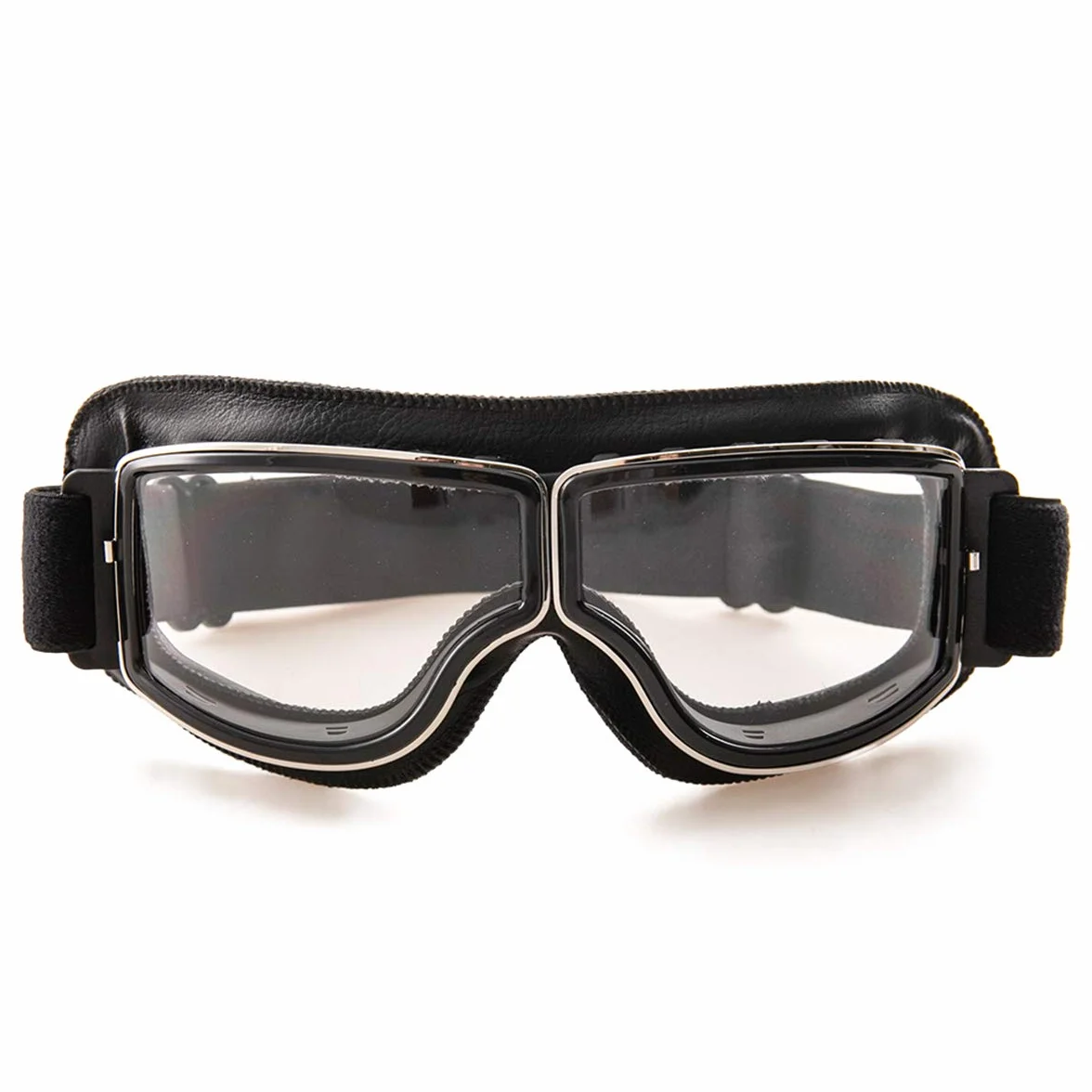 Okulary motocyklowe ze skóry PU okulary sportowe retro okulary rowerowe do ATV Bike Motocross okulary ochronne
