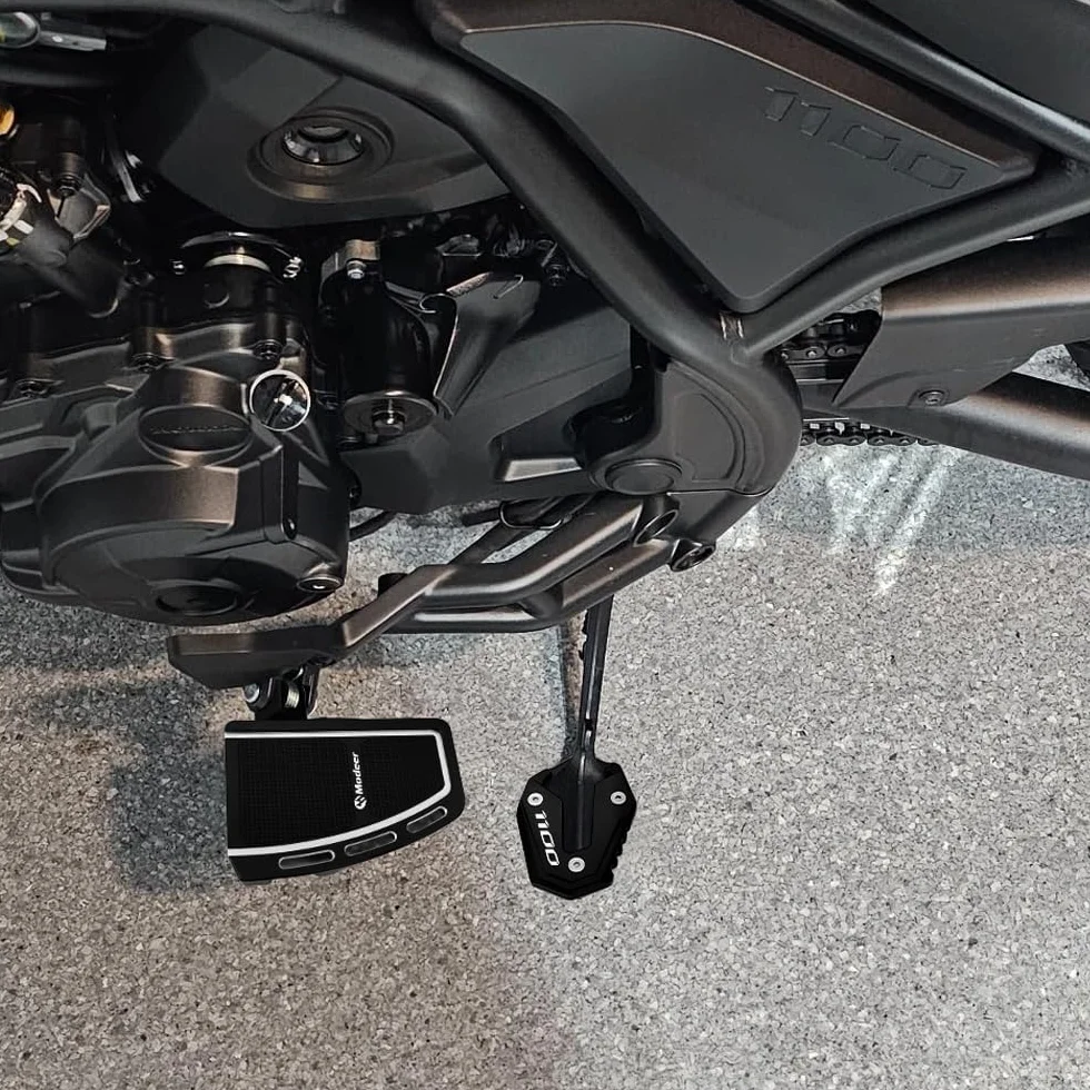 Modeer do Hon.da Rebel 1100 CMX 1100 2020 2021 2022 2023 część motocyklowa CNC boczny stojak stójka boczna podkładka przedłużająca rebel 1100 cmx1100 akcesoria (1100-Czarny)