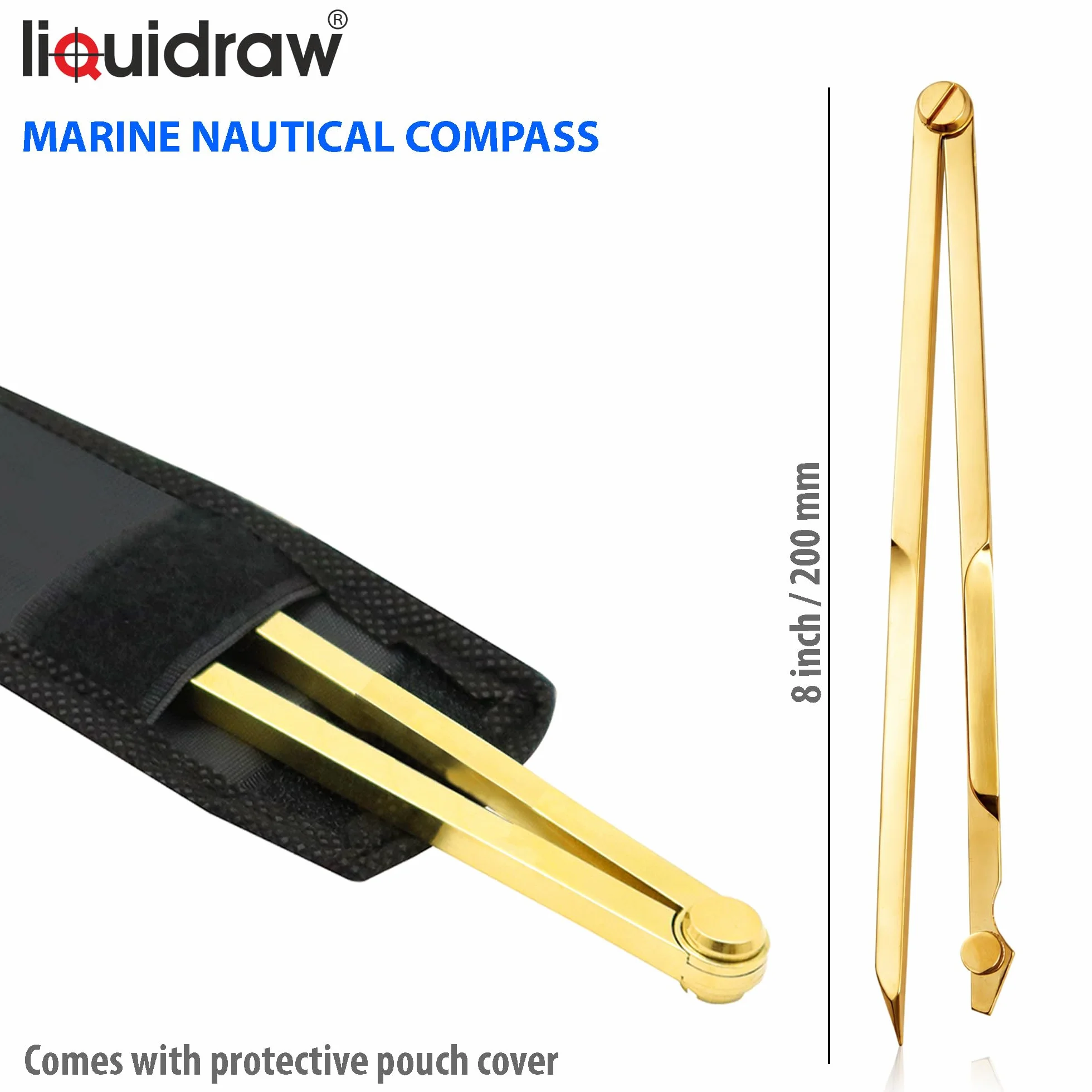 Liquidraw Nawigacja kompas morski lity mosiądz 20 cm 8 cali
