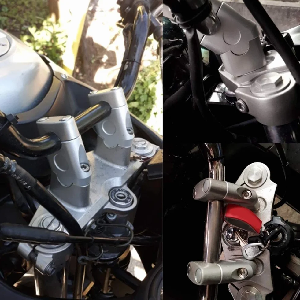 Zacisk kierownicy motocykla, 22mm uniwersalny uchwyt motocykla Bar Riser zacisk na kierownicę Powrót Move Adapter do montażu (chrom)