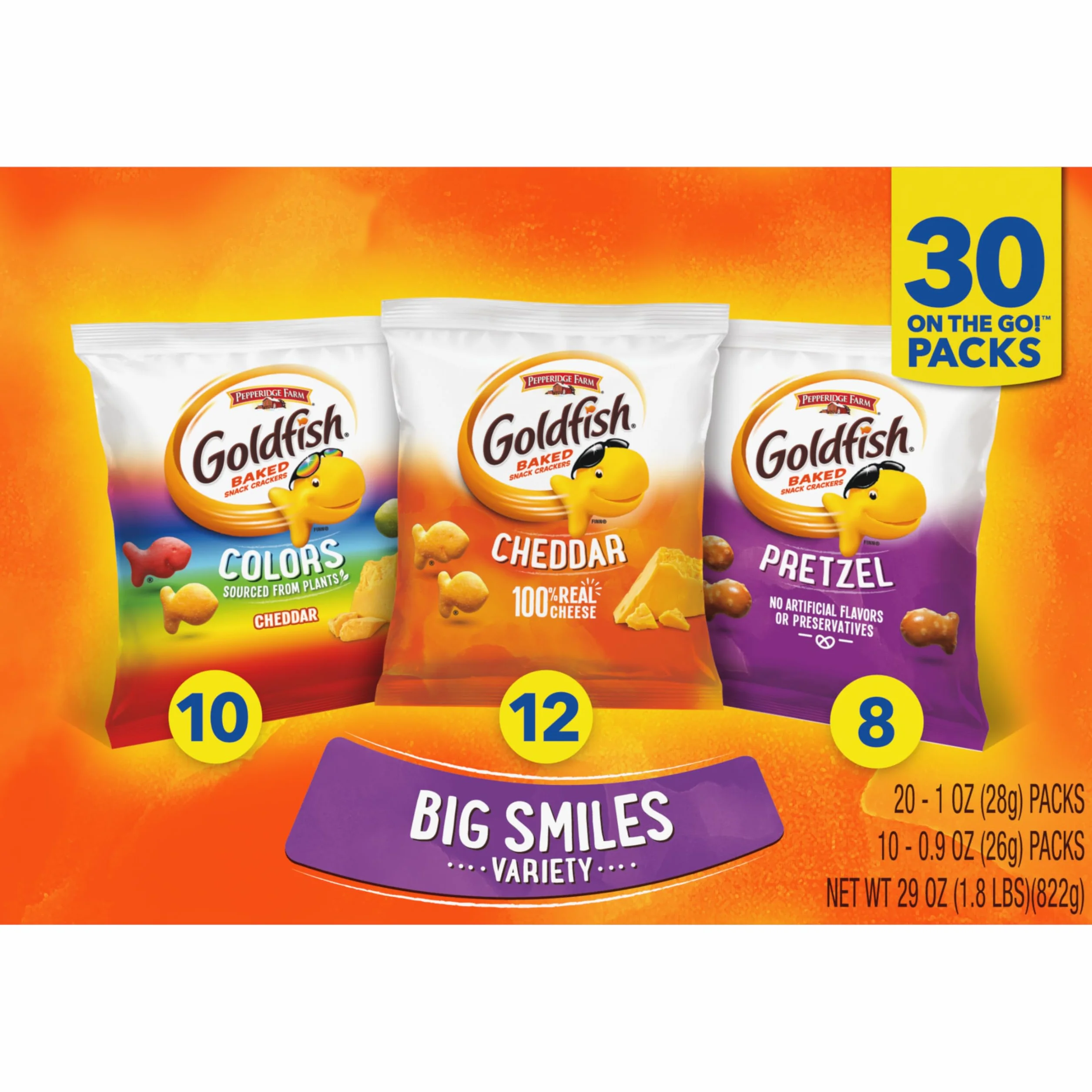 Pepperidge Farm Goldfish Variety Pack Classic Mix, 29 Ounce