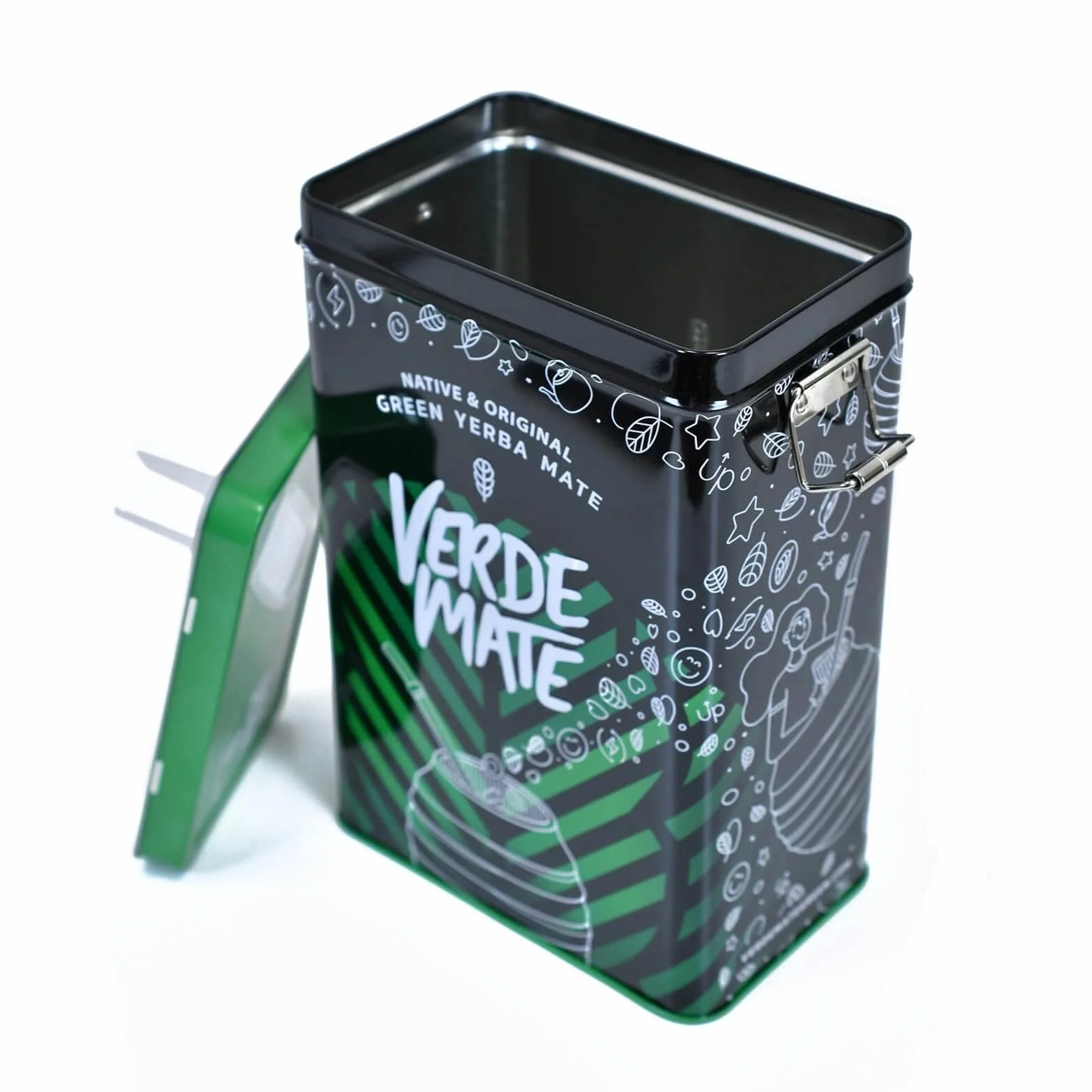 Verde Mate Green Terere 0,5 kg | Yerbera | Metalowa puszka z dozownikiem | Yerba mate do picia na zimno 500 g | Brazylijska | Zielona yerba mate | Herbata yerba mate z Brazylii | Suszona powietrzem