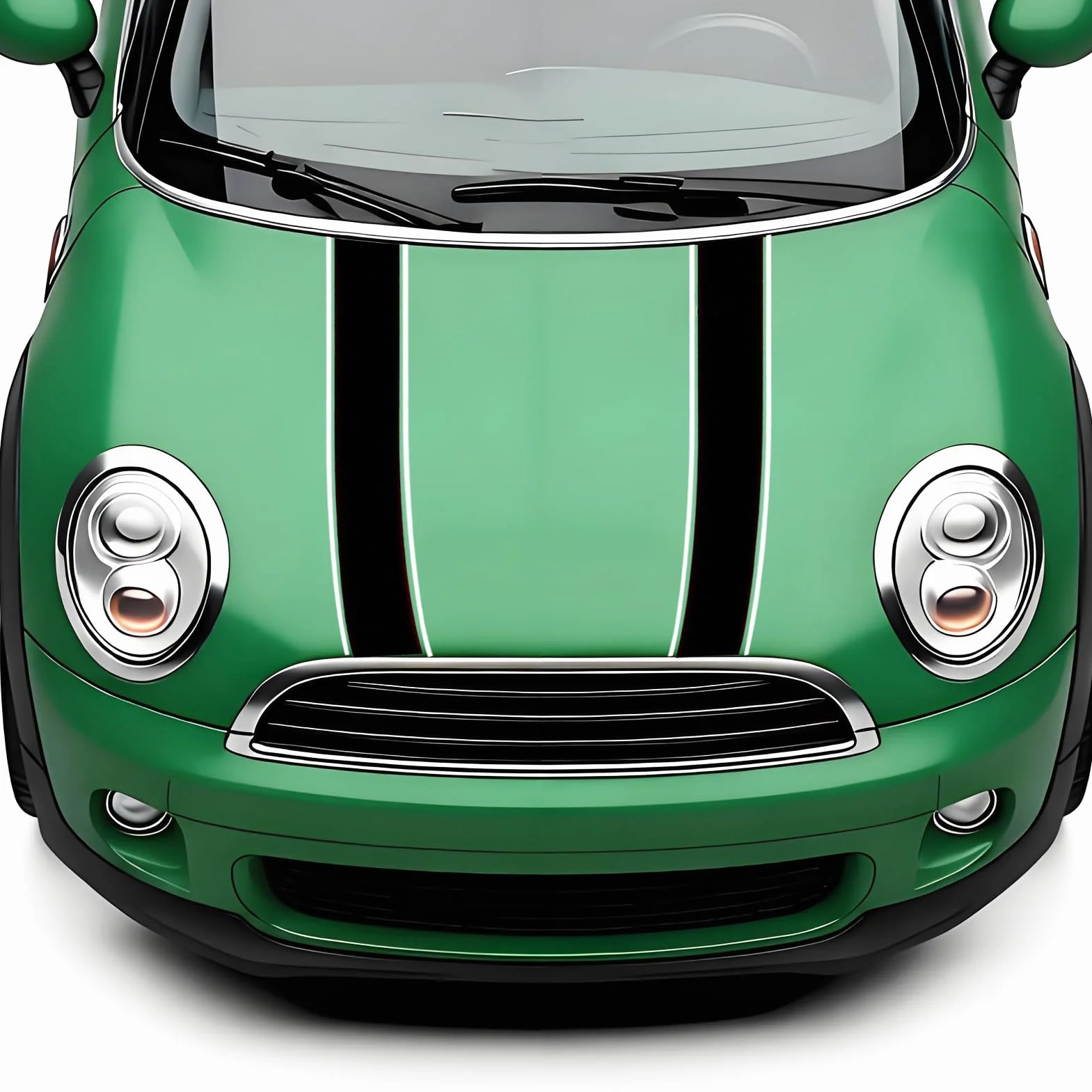 1 para fajnych naklejek na maskę, paski wyścigowe, wodoodporna winylowa naklejka na maskę samochodu, zmodyfikowana pokrywa silnika, naklejka, akcesoria samochodowe do Mini Cooper R56 R55 R53 R50 R60