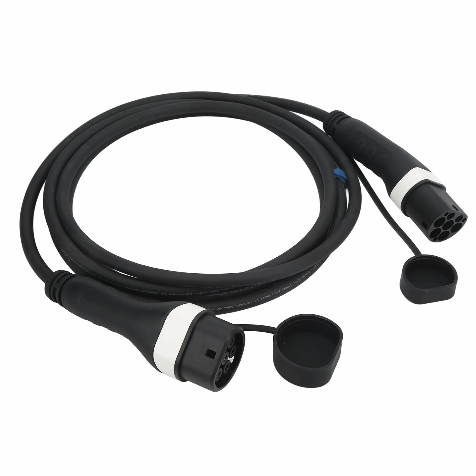 Aramox Kabel ładujący Typu 2, Przenośna Wtyczka z ABS TPU miedź Srebrna, 16 A 3,6 KW 5 M do Pojazdów Elektrycznych Typu 2 Podróżujących w Domu, IP65, 14°F do 52°F