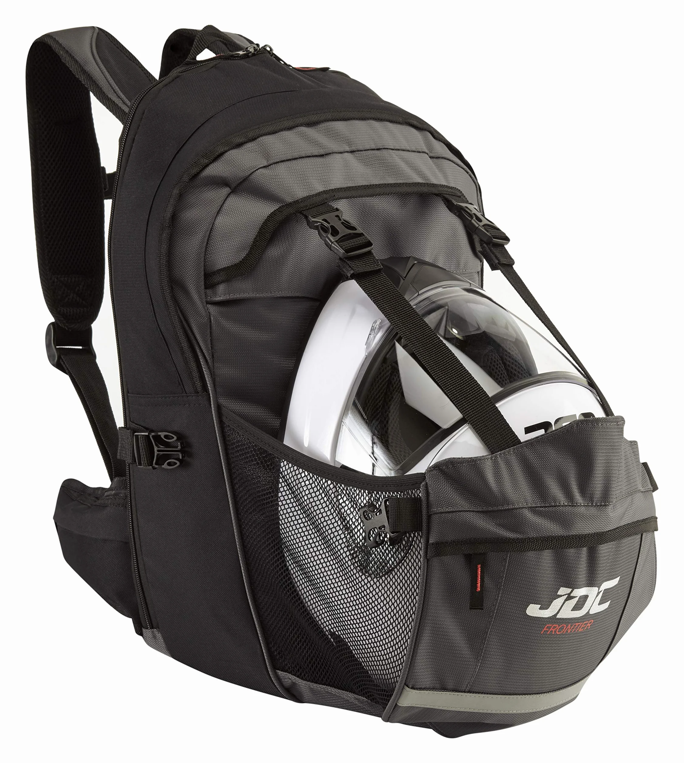 JDC Wodoodporny plecak motocyklowy z mocowaniem na kask/pojemność 24 l z możliwością rozszerzenia do 36 l - Frontier