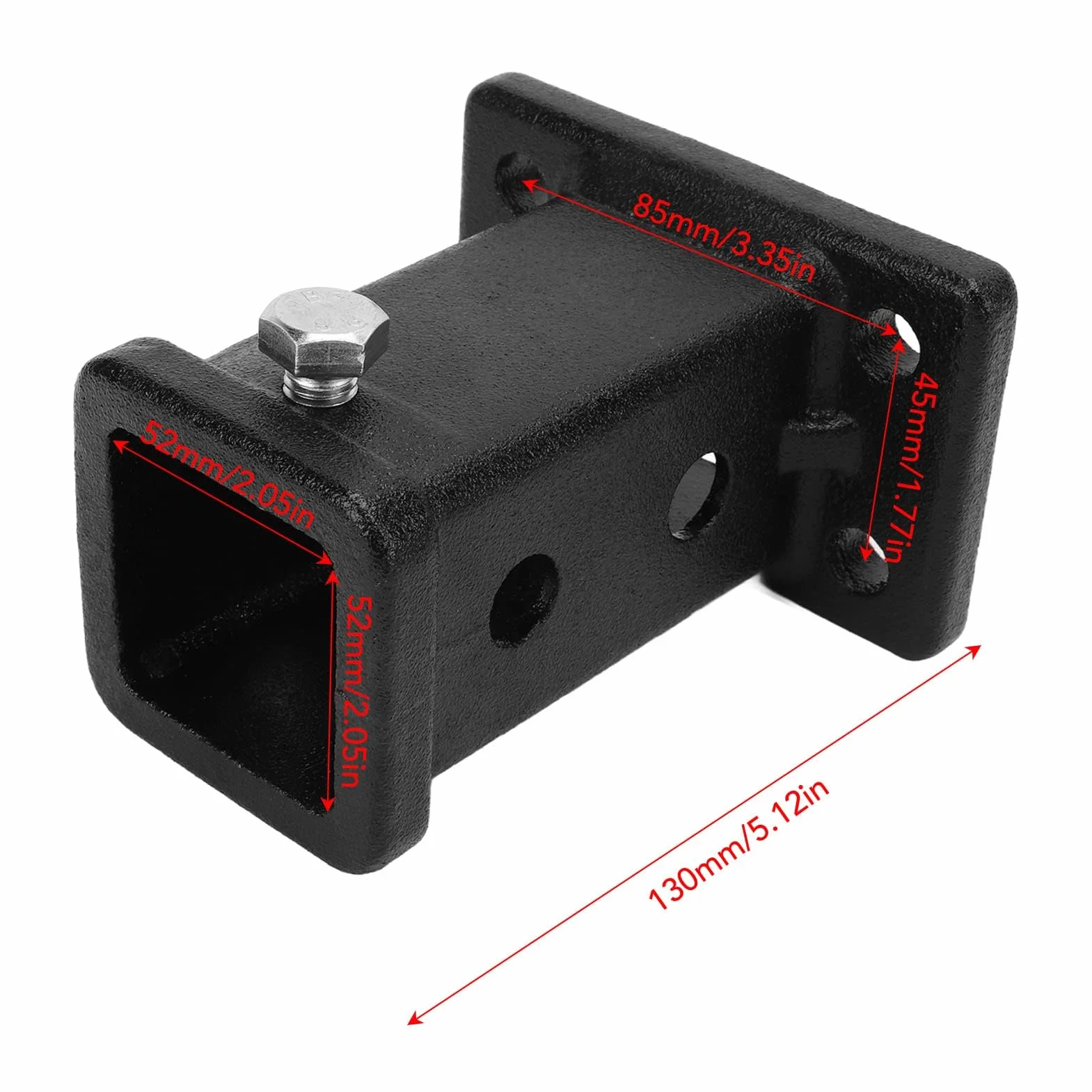 Cocoarm hak holowniczy, rura odbiornika śrubowego 2", do samochodu, vana, ciężarówki, UTV, traktora, ATV, malowana proszkowo, żelazo