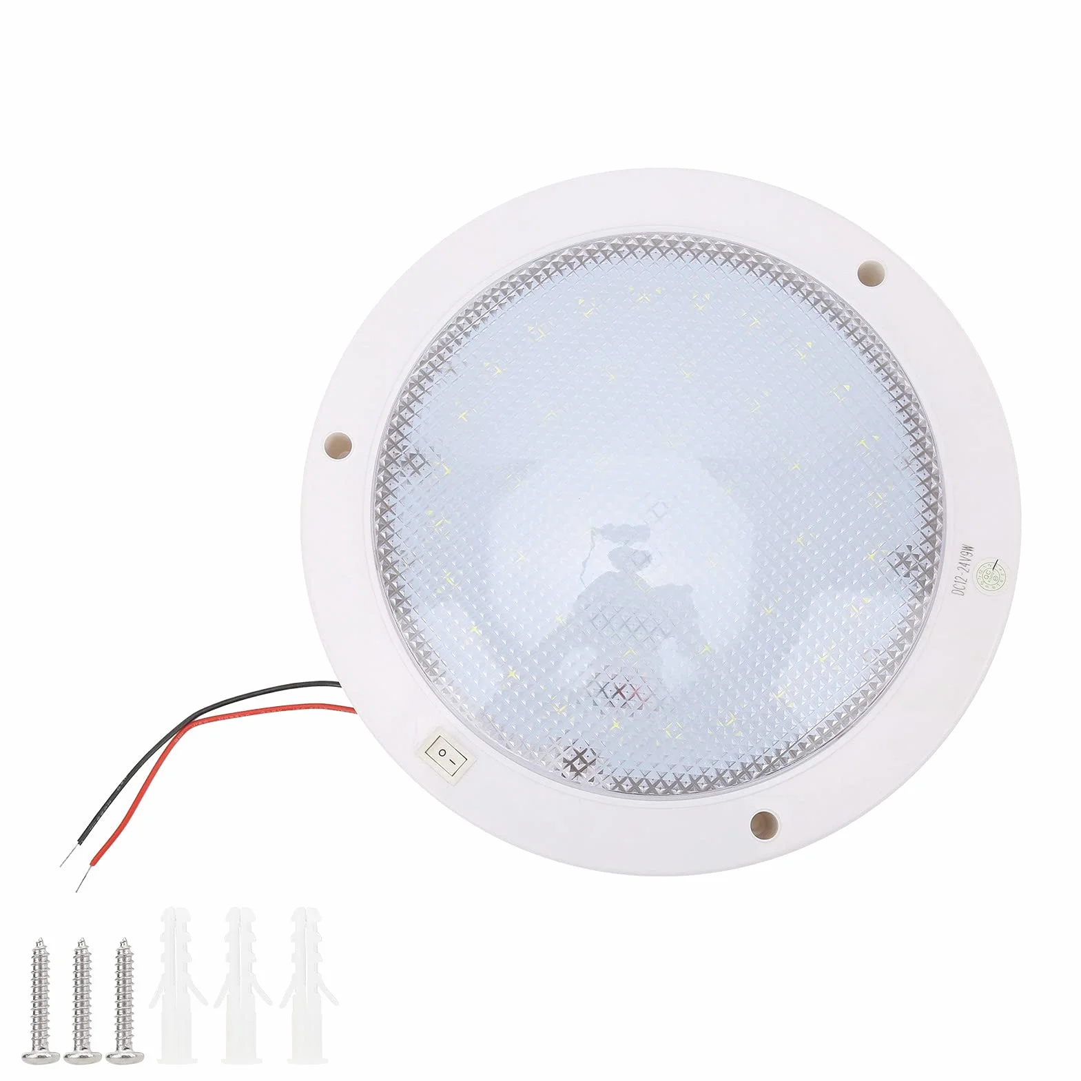 Buachois Lampa sufitowa LED do samochodu, lampa sufitowa LED do łodzi, 12 V wewnętrzna lampa dachowa, 300 LM RV Lampy LED uniwersalne do samochodów kempingowych przyczep kempingowych łodzi jachtu