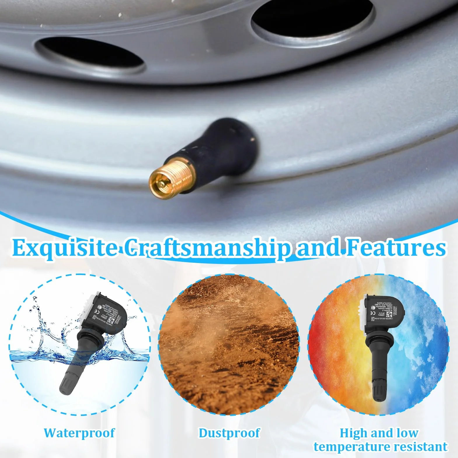 4 sztuki czujników ciśnienia w oponach, TPMS, czujnik RDKS do Opel Adam, Astra Corsa, Corsa, Insignia, Meriva, Zafira, Vauxhall, Astra MK VIl 7, Cadillac XT4, Chevrolet Equinox 13506028