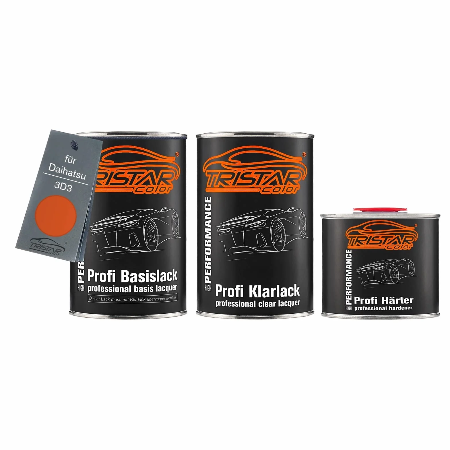TRISTARcolor Lakier samochodowy Zestaw puszka gotowa do natrysku dla Daihatsu 3D3 Orange lakier bazowy + 2K lakier bezbarwny 2,5L