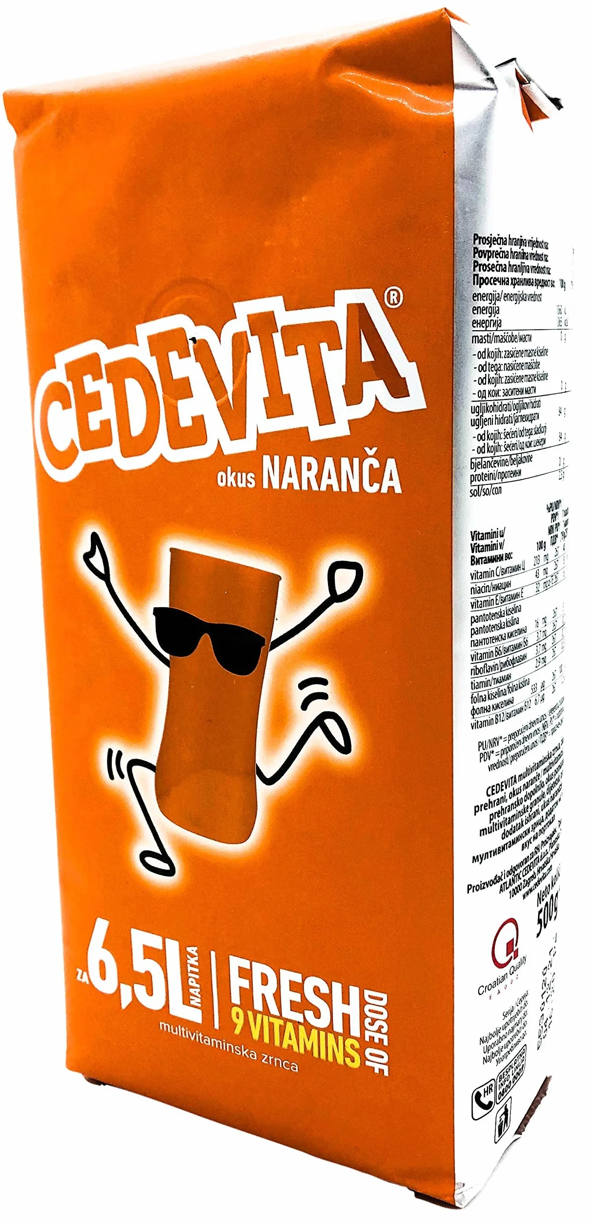 Cedevita Instant 9 witaminy napój w granulkach 500 g (do 6,5 l napojów) pomarańczowy