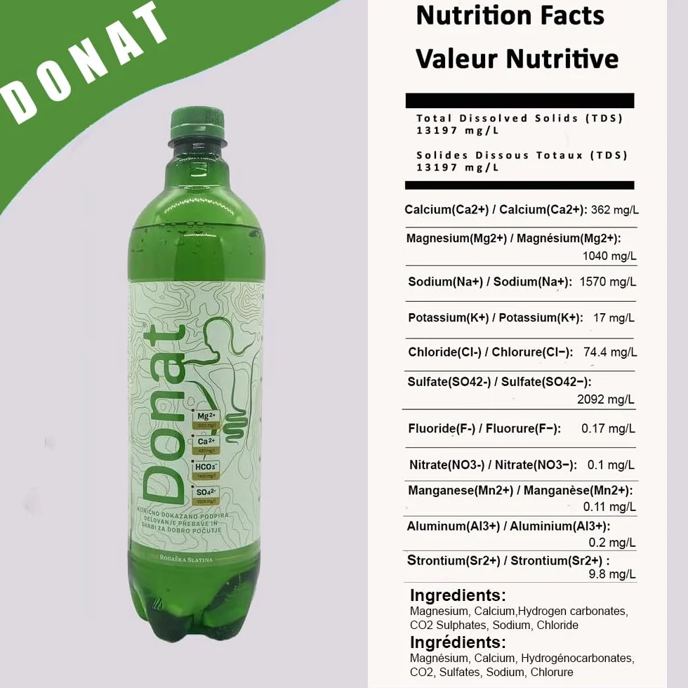 Woda mineralna Rogaska Donat Mg z kaucją, butelka 1 L, opakowanie 6 szt