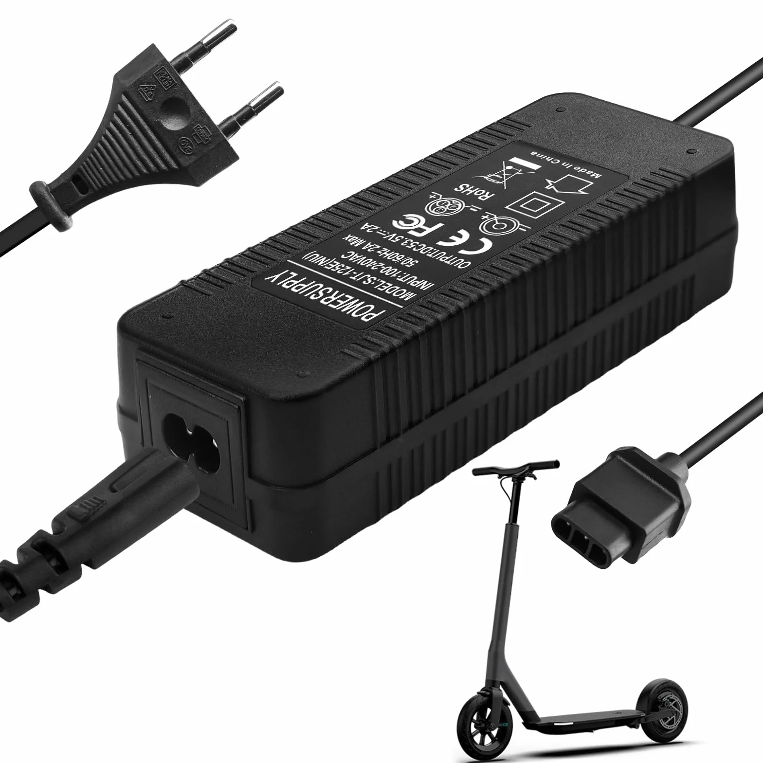 Ładowarka 53,5 V 2 A do NIU KQI2 KQI3, ładowarka do skutera elektrycznego, wtyczka UE, ładowarka do skutera elektrycznego KQi3 Pro/Max/Sport/KQi2 Pro, do skutera elektrycznego, elektrycznego