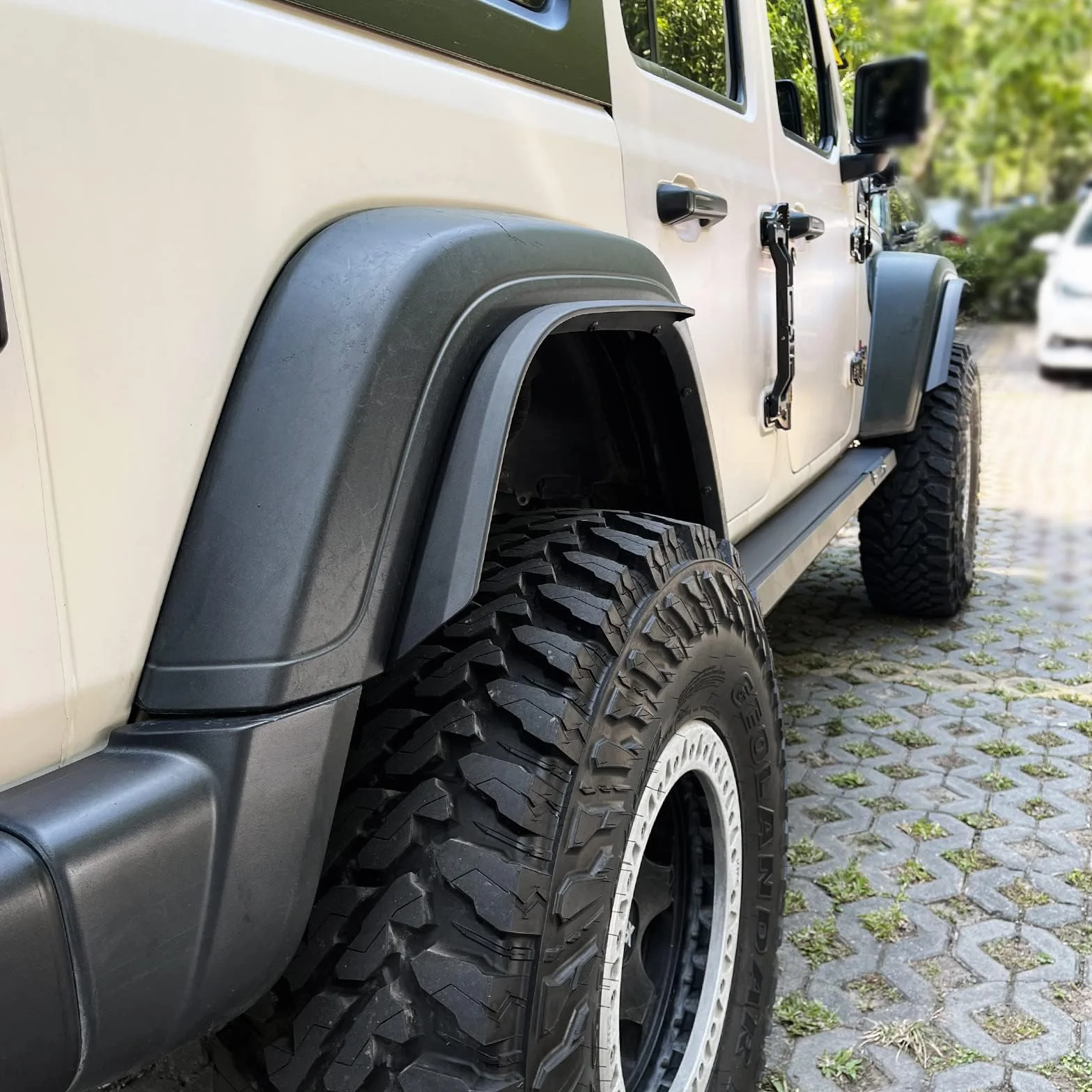 Flary przedniego i tylnego błotnika na lata 2018-2023 Wrangler JL i JLU Unlimited i 2/4 drzwi, wkładka do kół (nie pasuje do błotników o wysokim prześwicie)