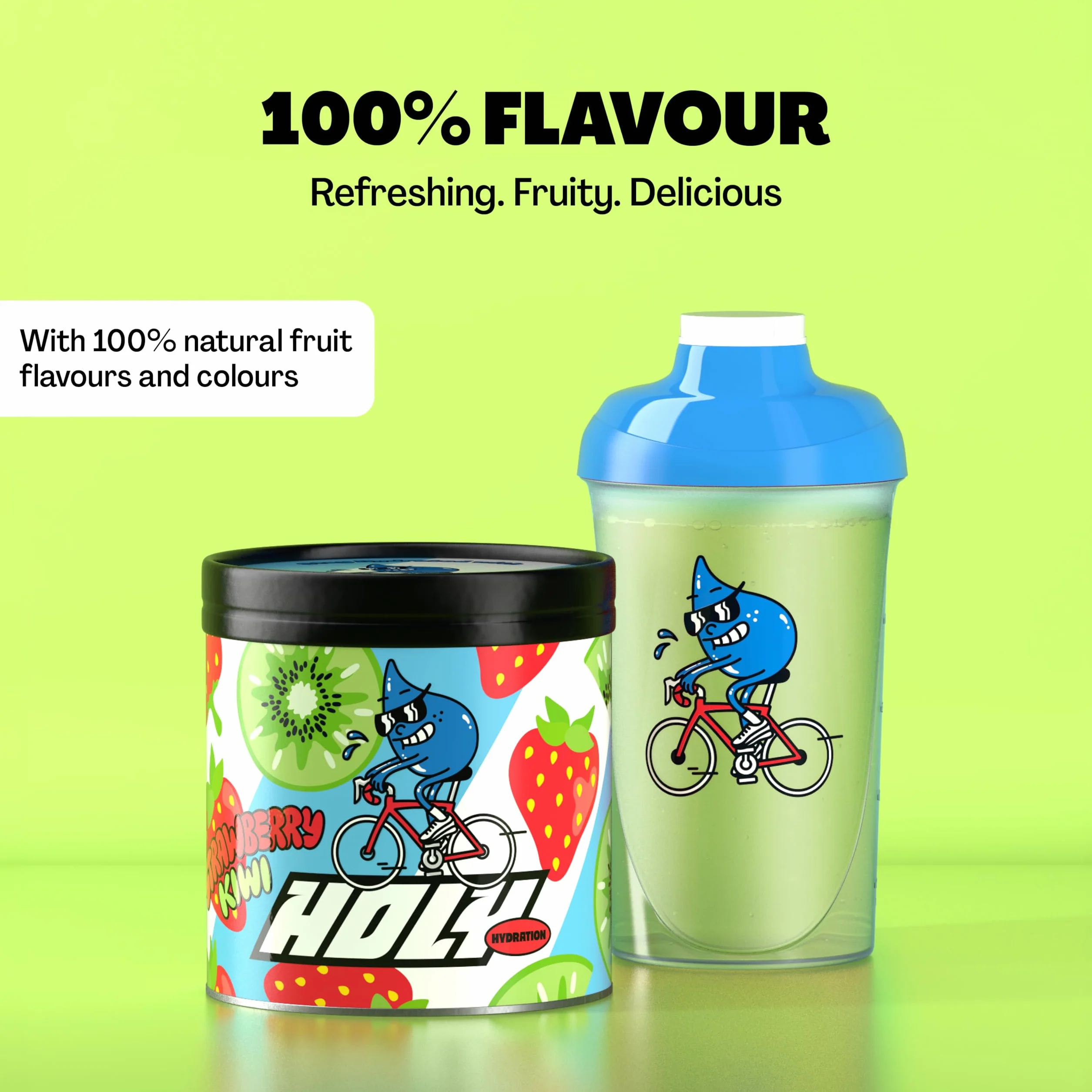 HOLY Hydration „Truskawka-kiwi” | 50 porcji zawierających cenne elektrolity i minerały | Napój nawadniający | Wegański, ze 100% naturalnymi aromatami owocowymi (350 g)