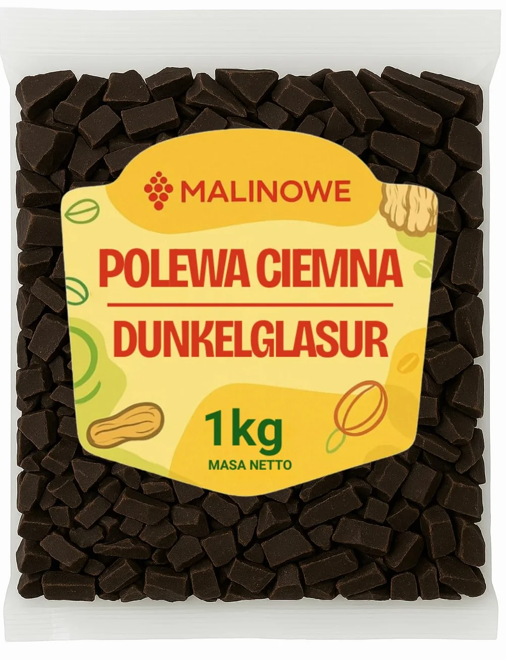 Malinowe POLEWA CIEMNA 1kg Ciemna Czekolada Dekoracyjna