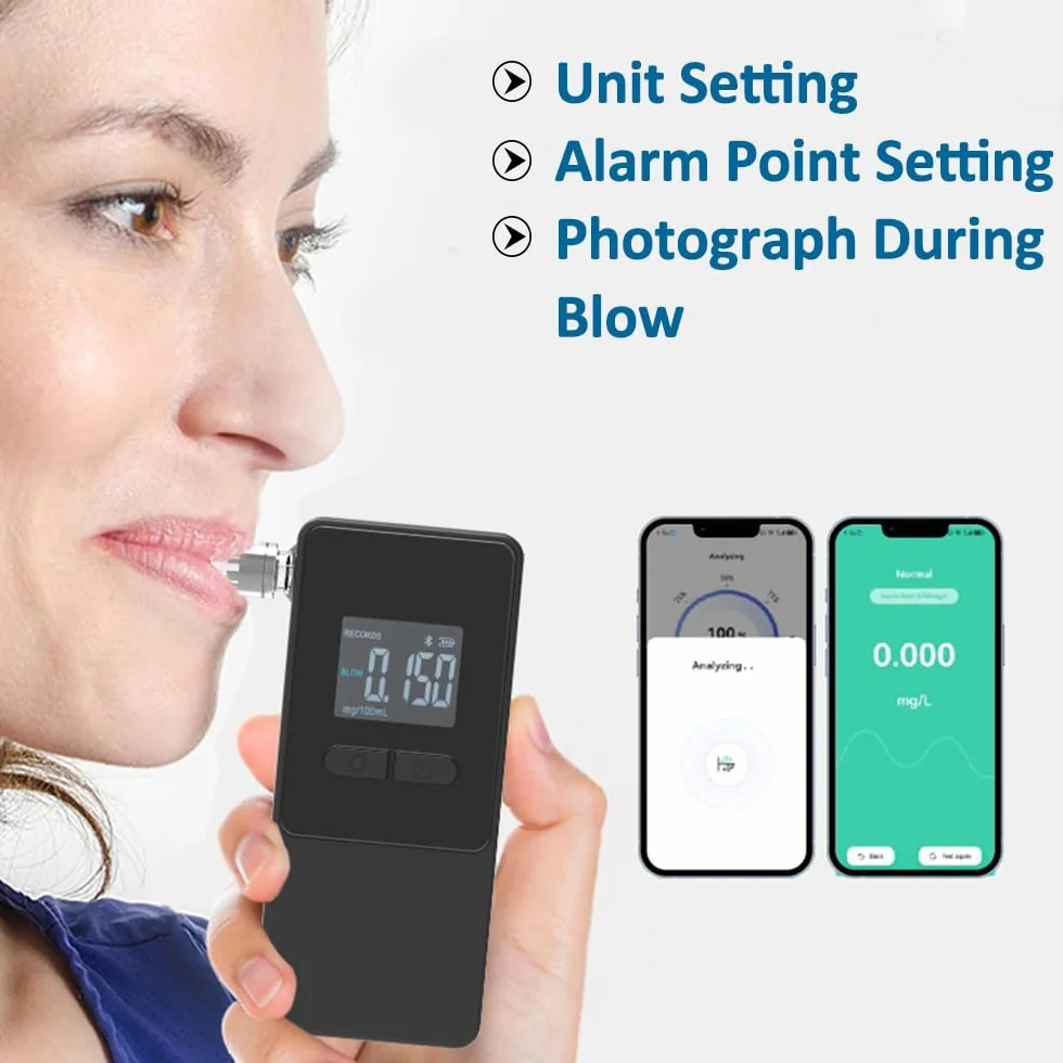 Alkomat Domowy Pro Breathalyser z 5 Ustnikami Czarny