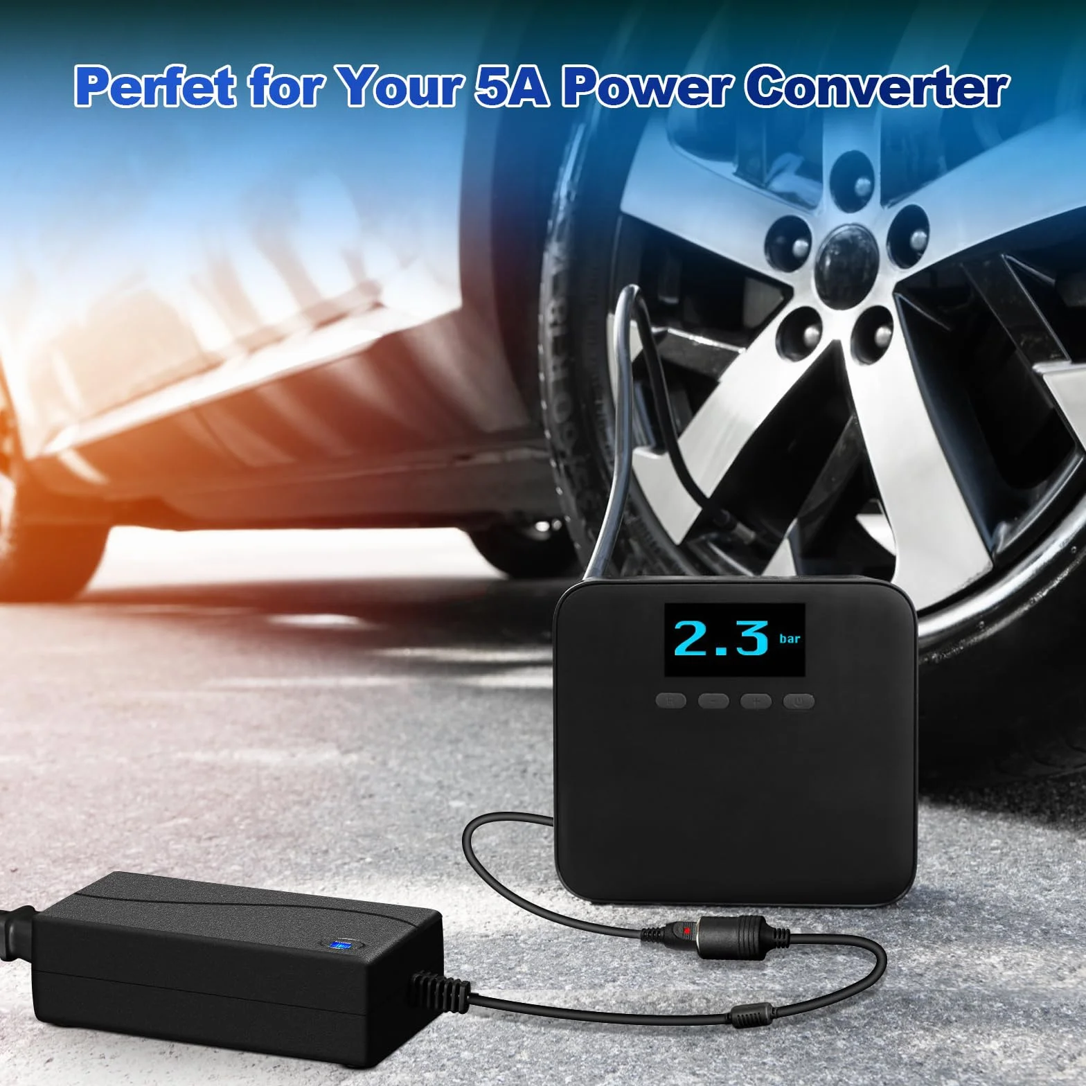 Przetwornica napięcia 230 V na 12 V, adapter sieciowy 5 A 60 W, adapter do gniazda zapalniczki samochodowej, AC na DC 12 V na 230 V, do odkurzaczy samochodowych, kompresorów, lodówki
