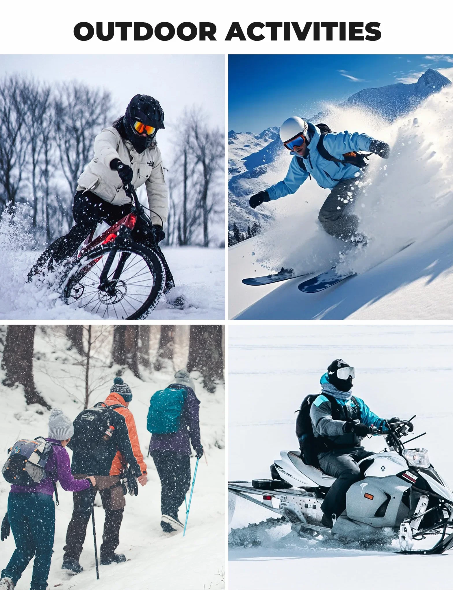 ROCKBROS Kominiarka Jesienno-Zimowa Kobiety Mężczyźni do Uprawiania Sportów na Zewnątrz Rower Motocykl Snowboard Narciarska Kominiarka Odblaskowa Wiatroszczelna Przeciwpyłowa Oddychająca Jeden Rozmiar