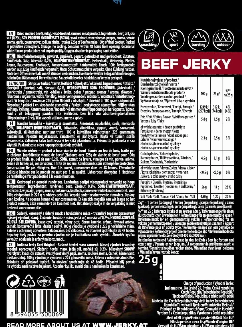 Beef Jerky Original 60g x 10 sztuk