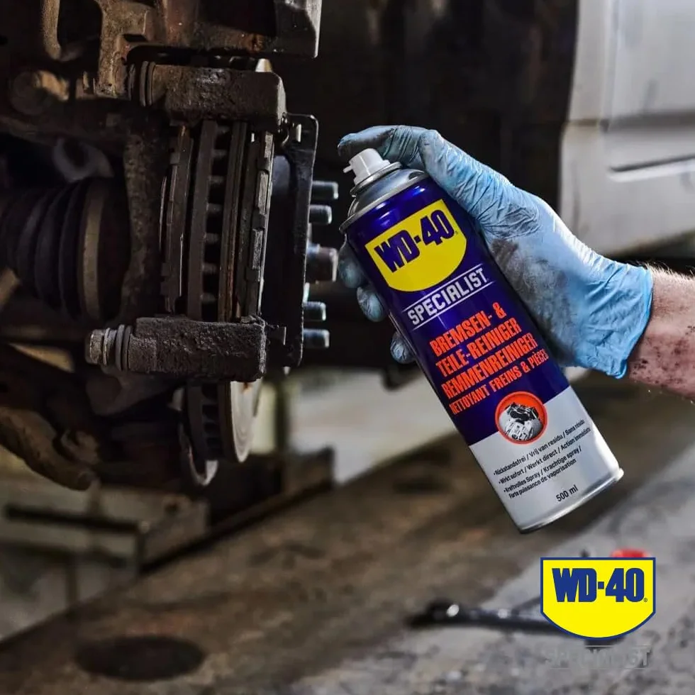 WD-40 Specialist Środek do czyszczenia hamulców 500 ml – usuwanie tłuszczu do hamulców, sprzęgieł i części silnika