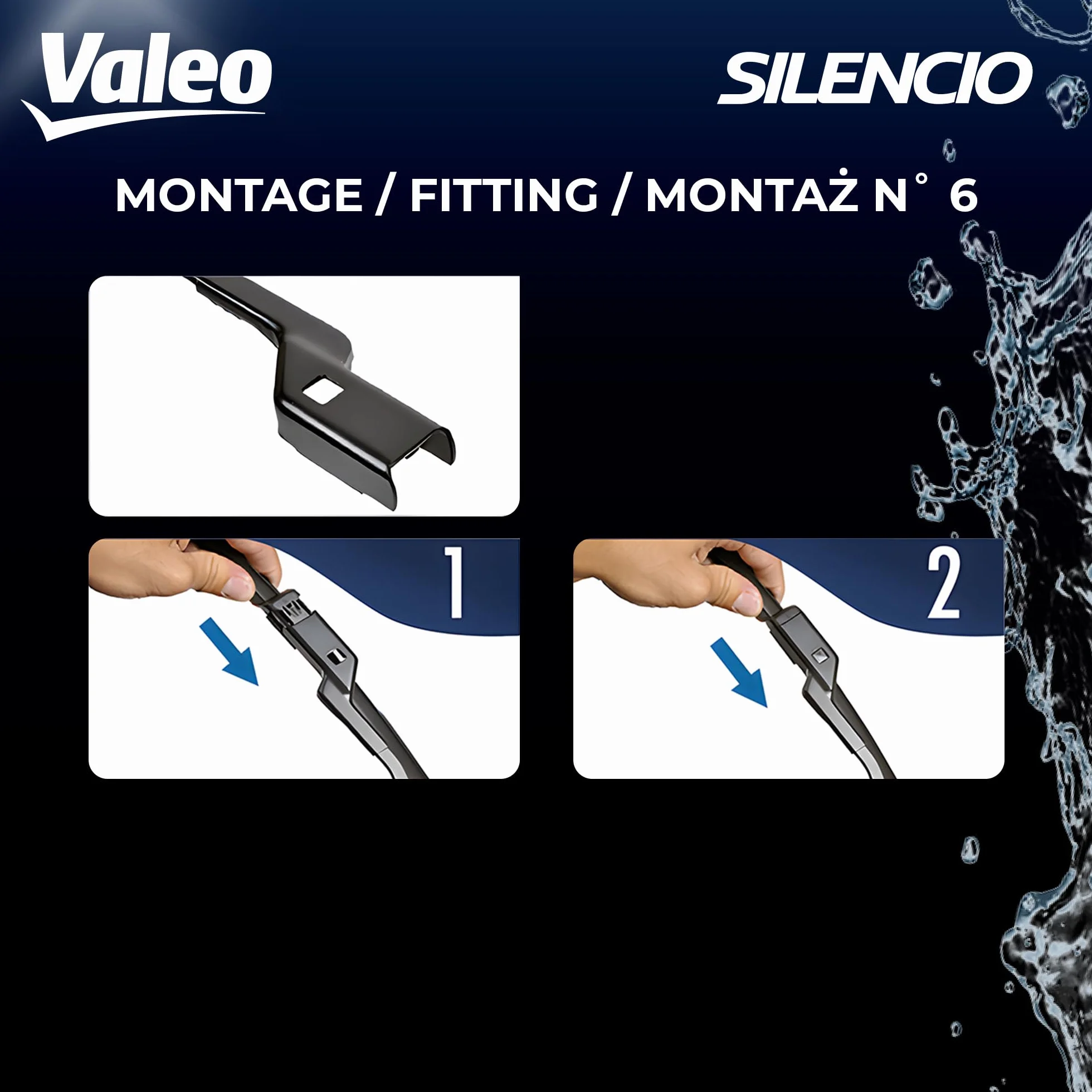 VALEO Silencio Wycieraczki - VF948 - Zestaw Wydajnych, Zapewniajacych Doskonala Widocznosc na Drodze, latwych w Montazu Oryginalnych Plaskich Wycieraczek 630mm/530mm - Przód - Zestaw 2 szt. - 577948
