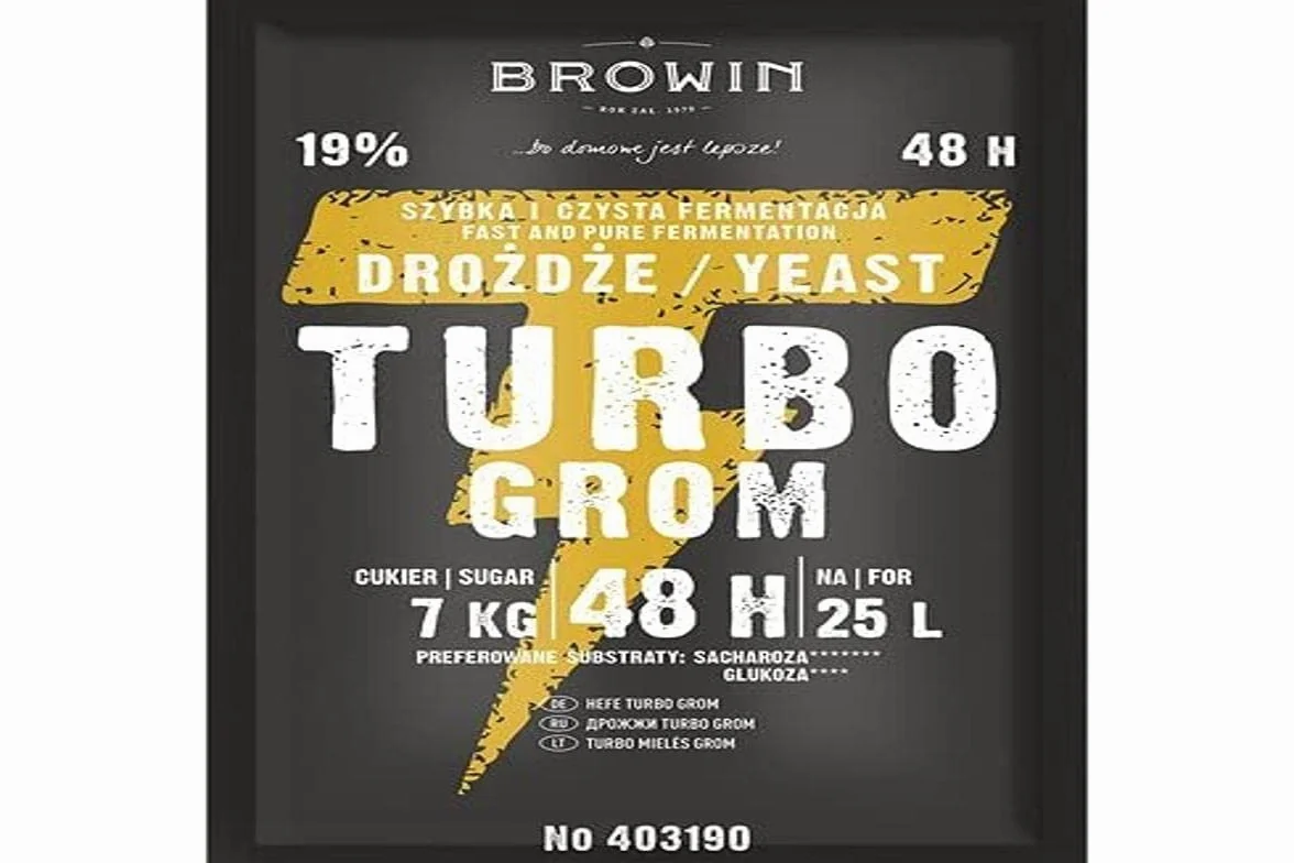 Browin 403190 Drożdże gorzelnicze TURBO 48h na 25L 19%, 150 g
