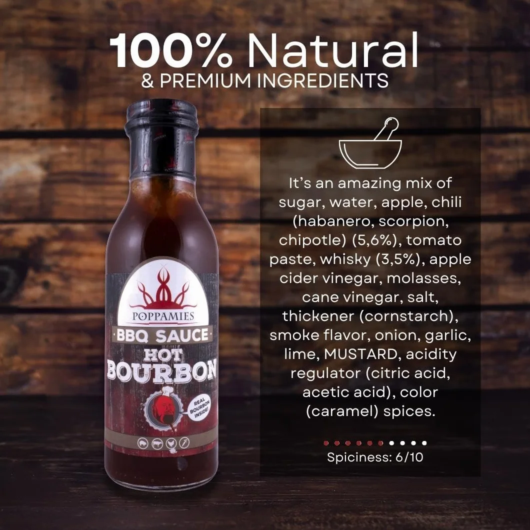 Sos BBQ Poppamies Hot Bourbon 410g