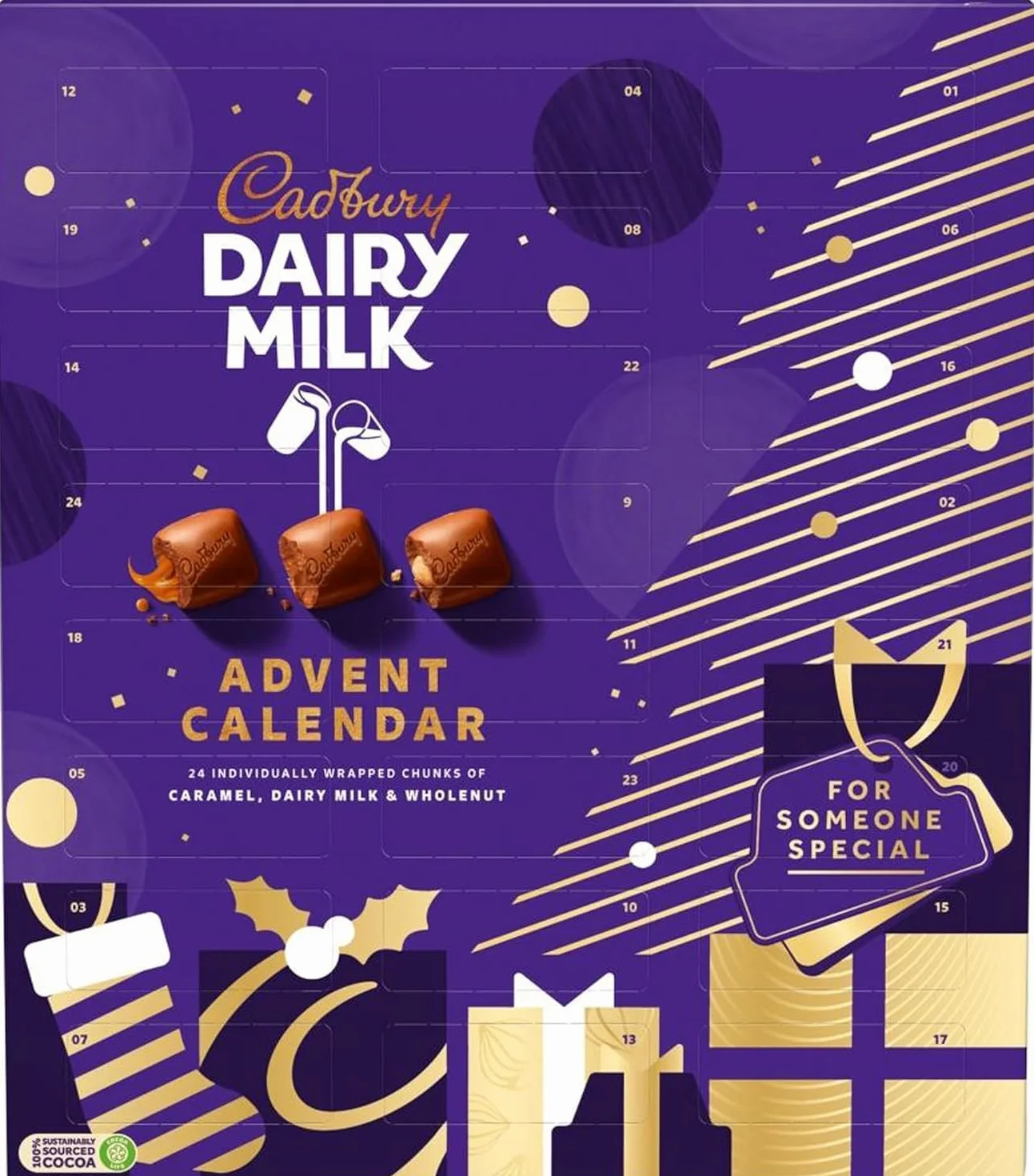 Cadbury Dairy Milk Chocolate Chunks kalendarz adwentowy, 258 g