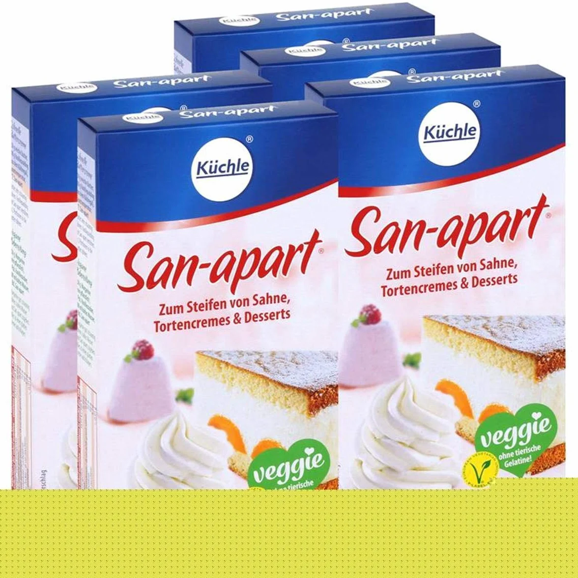 Küchenle San-apart 125 g – utrwalacz do śmietany i kremów, zestaw 5 sztuk