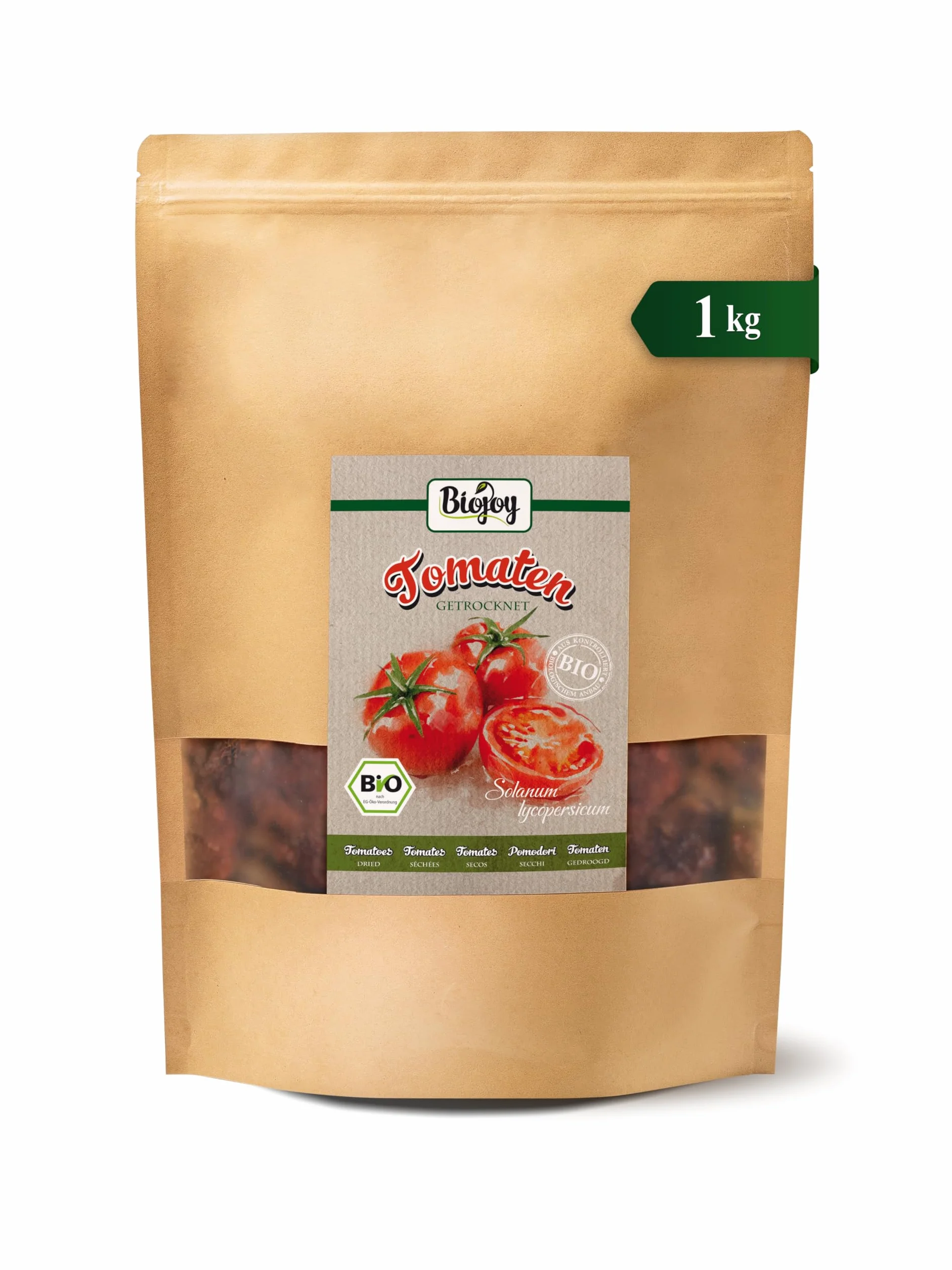 Biojoy BIO-Suszone Pomidory, bez oleju, z 7% Soli kamiennej (1 kg)