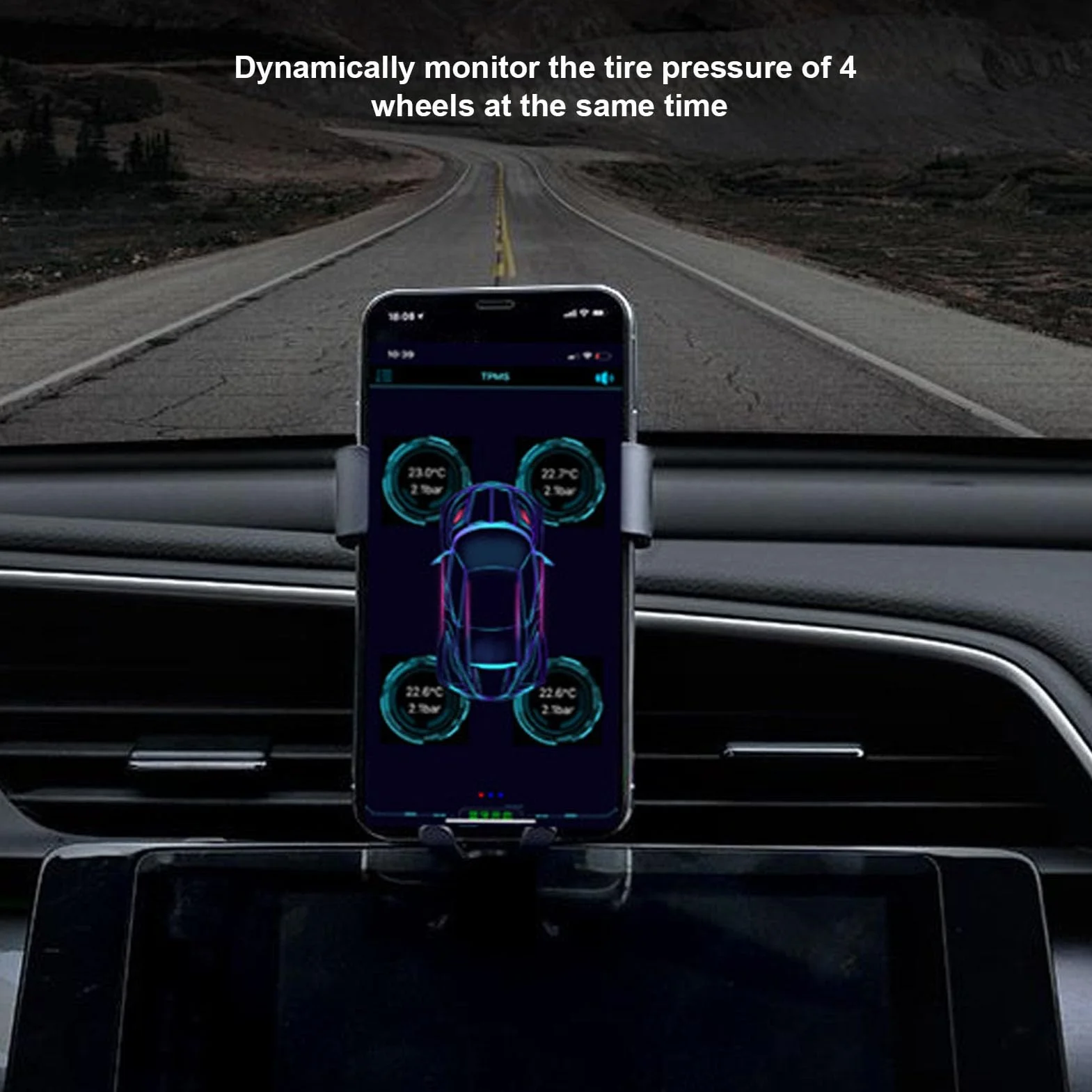 Czujnik ciśnienia w oponach Bluetooth 5.0, monitorowanie ciśnienia w oponach (TPMS) monitorowanie w czasie rzeczywistym, kompatybilny z systemem Android i iOS, wodoszczelność IP67