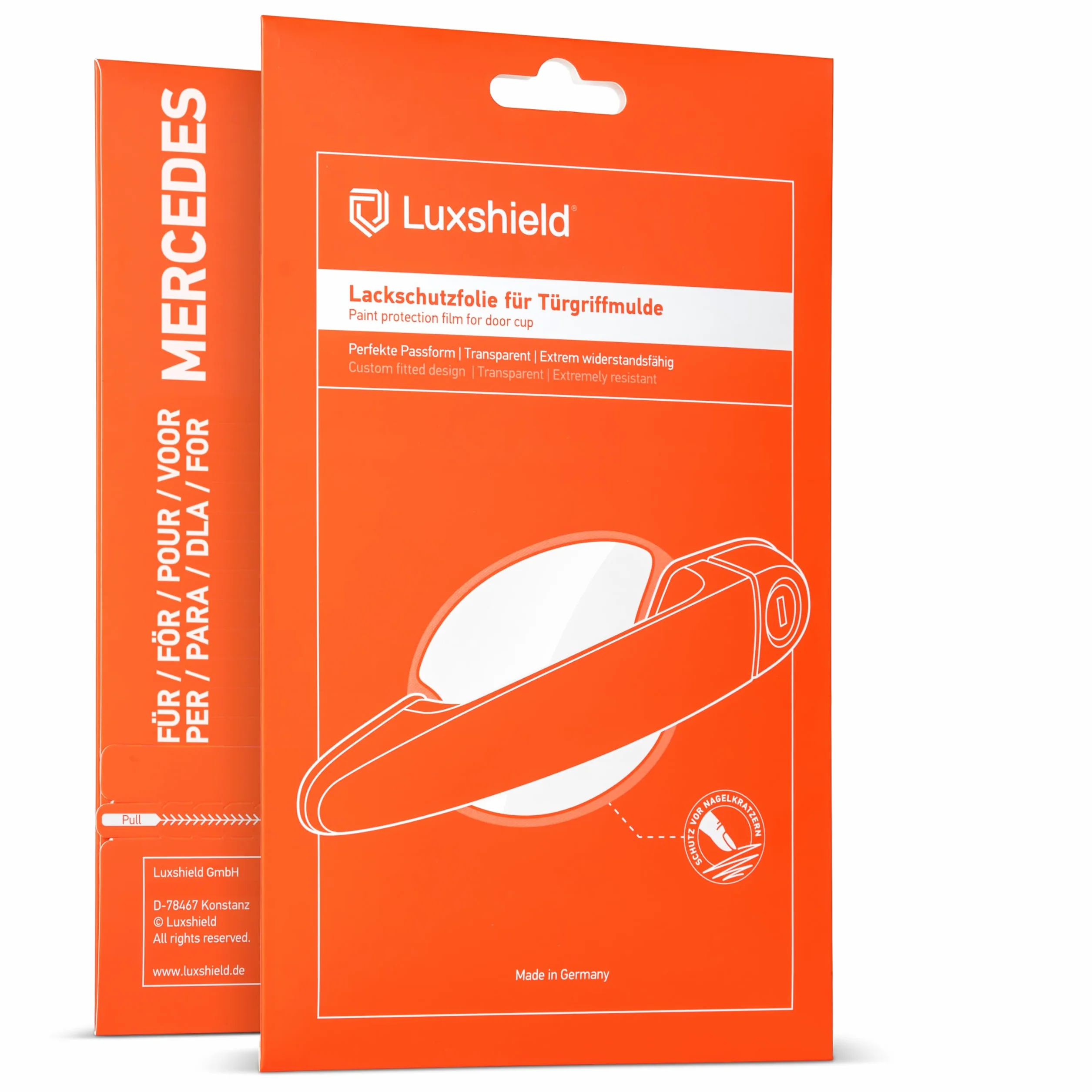 Luxshield folia ochronna na klamki kompatybilny z Mercedes Benz GLC 2 (II) X254 I 2022-2026 - ochrona przed zarysowaniami, folia ochronna na lakier – przezroczysta błyszcząca