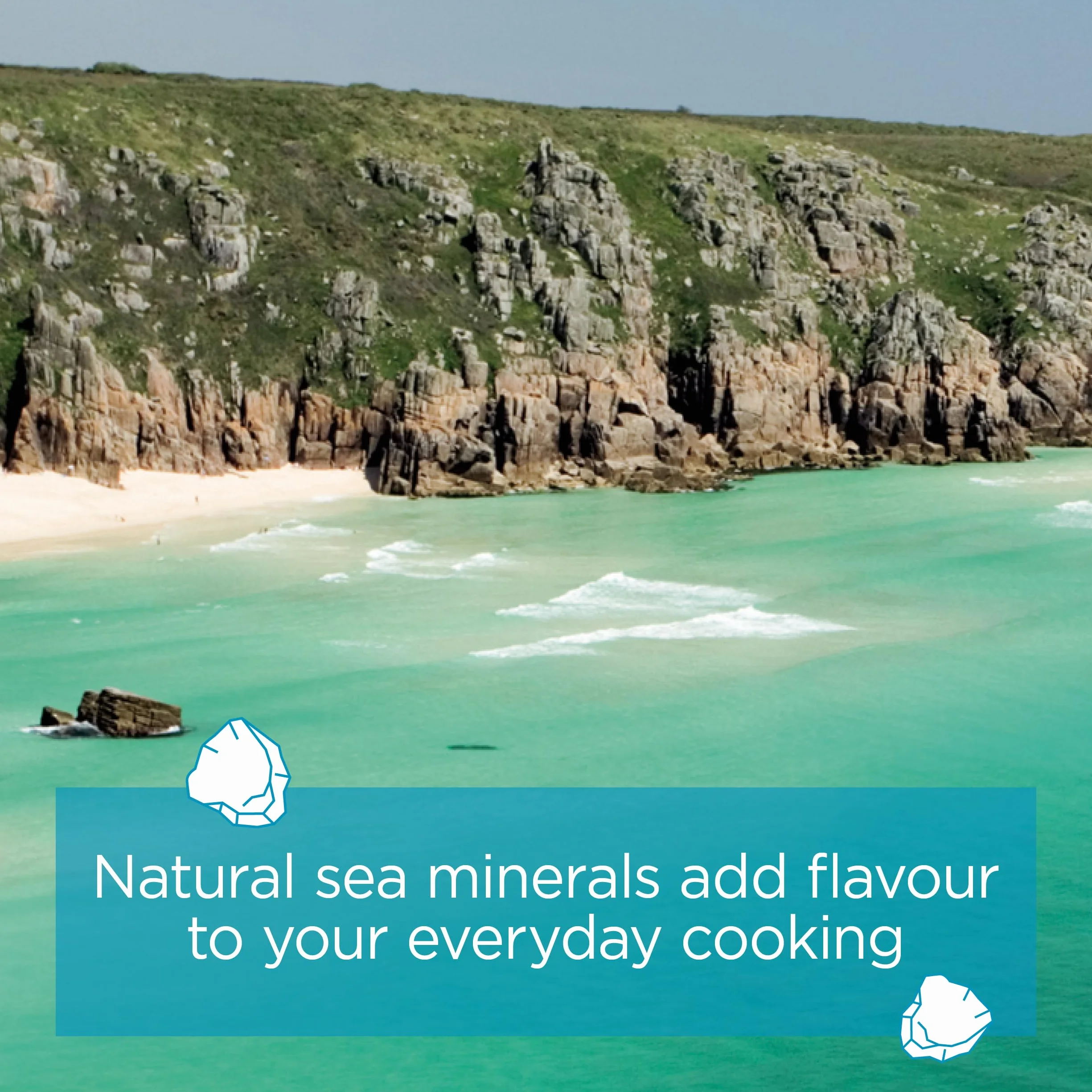 Cornish Sea Salt Crystals Coarse Sea Salt 7.9 oz Resealable Tub