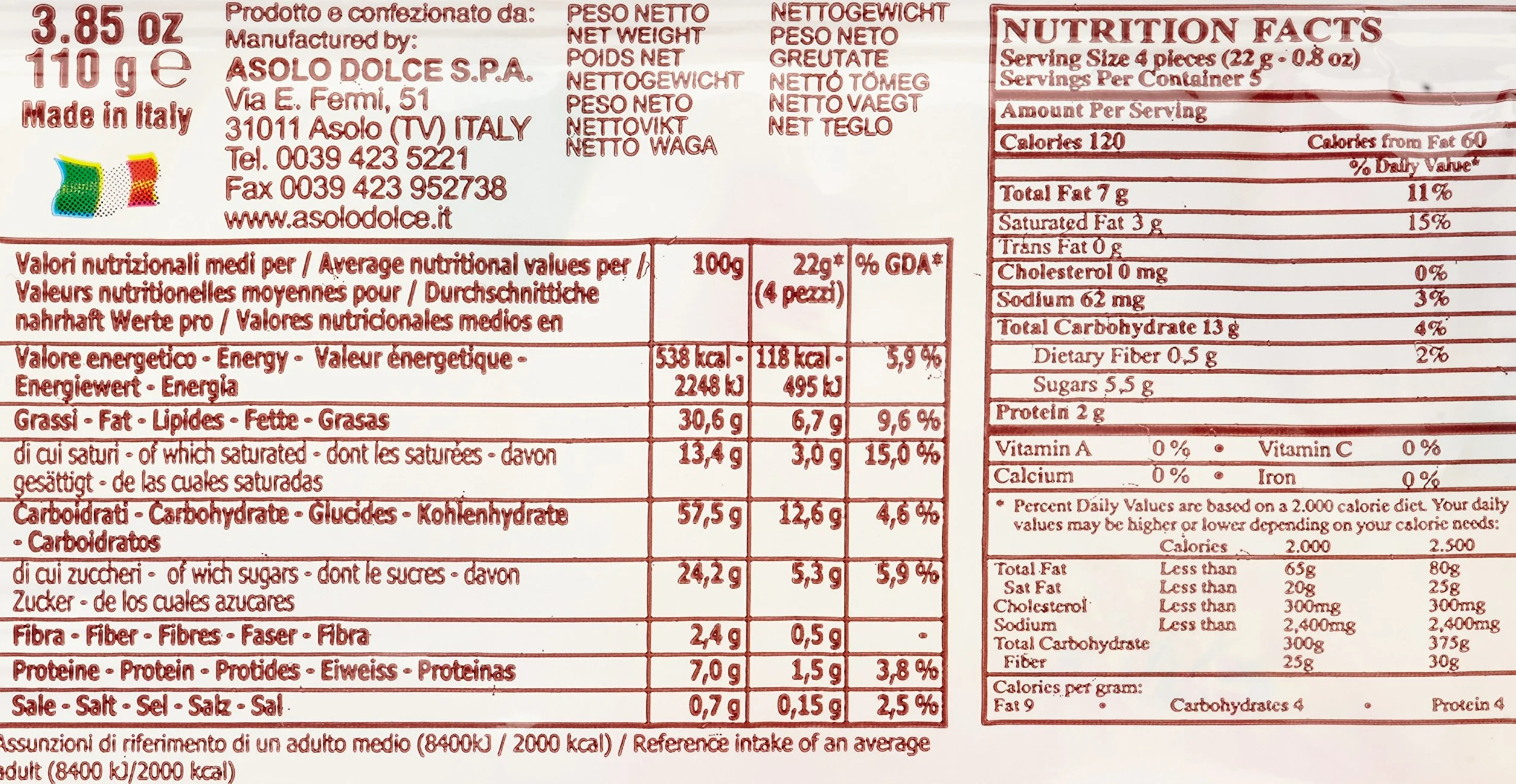 Ciastka z kremem orzechowym Tindy Nocciola 110g - Asolo Dolce