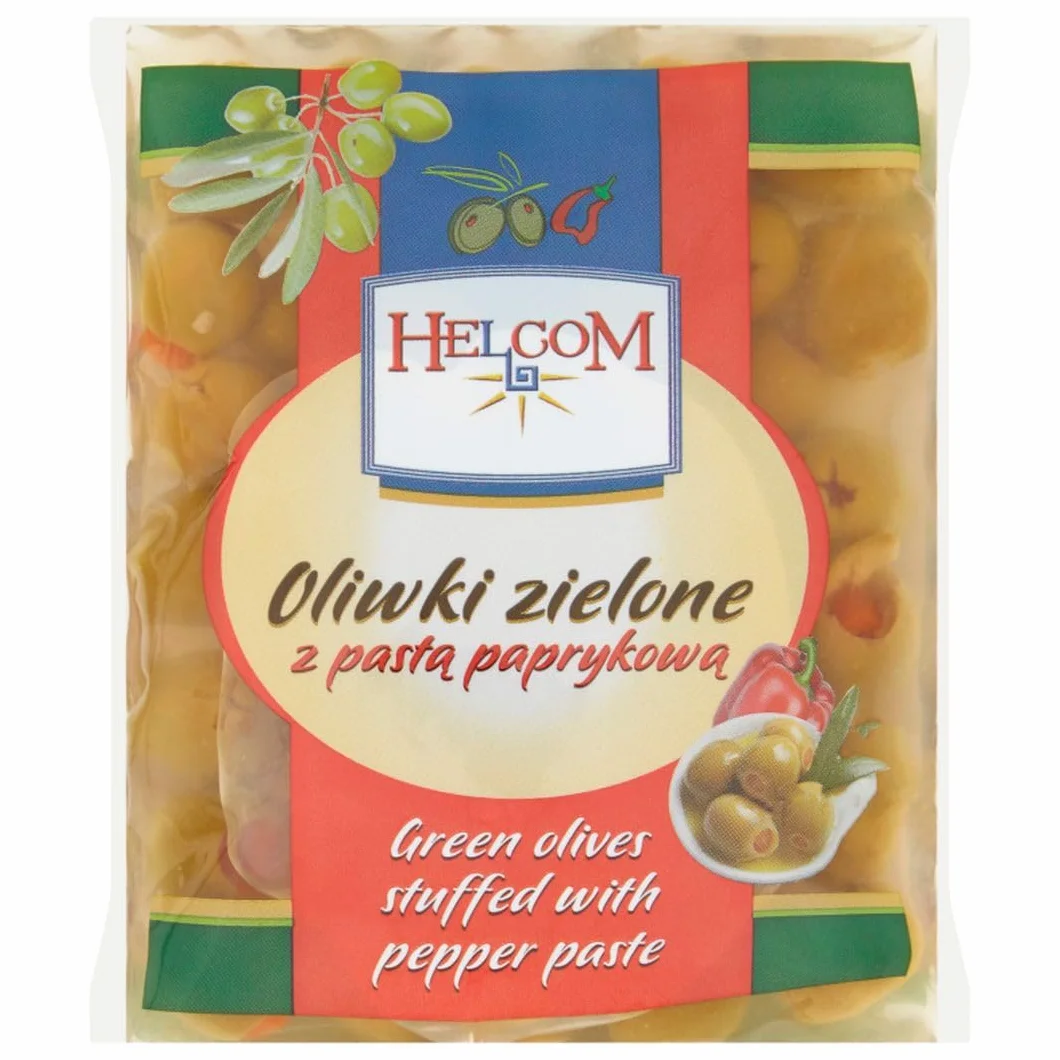 HELCOM Oliwki zielone z pastą paprykową 195 g