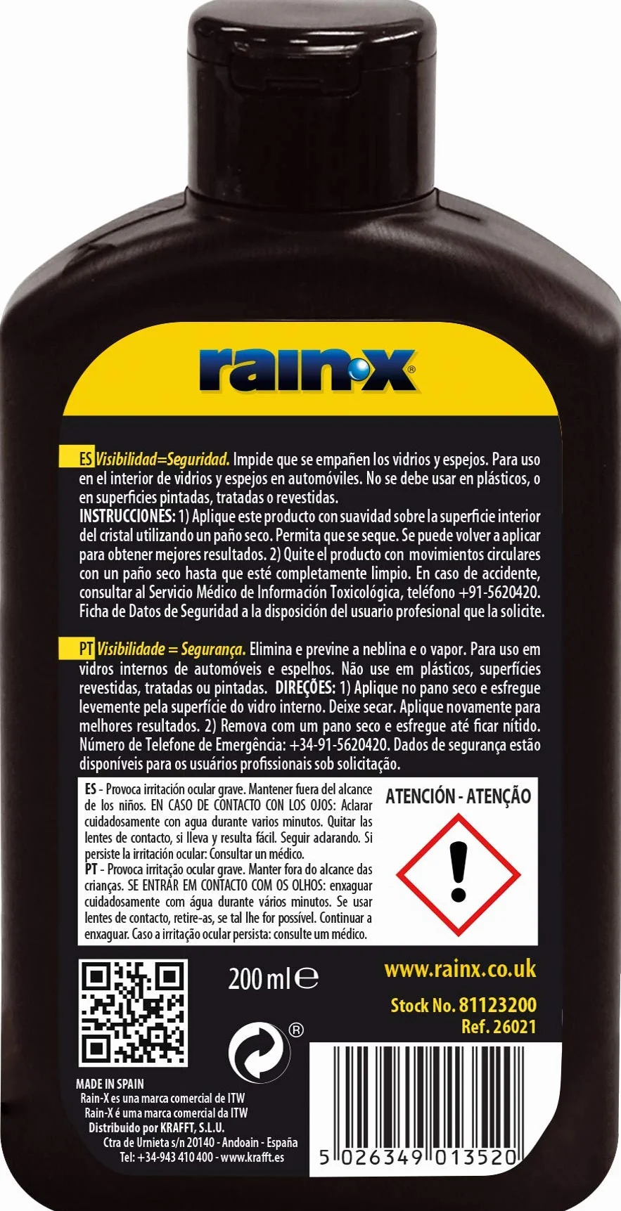 Płyn przeciwmgielny do szyb samochodowych 200ml