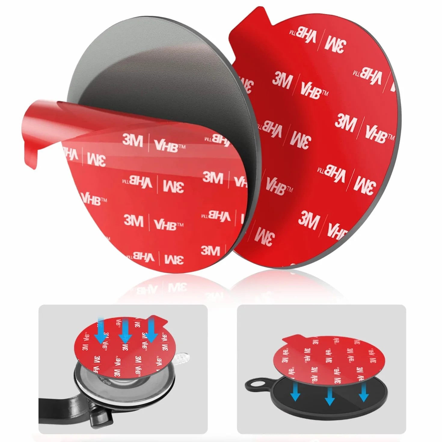 volport Bardzo mocny klej samoprzylepny, 70 mm, zestaw zastępczy do płyty rozdzielczej, dwustronne naklejki na przyssawkę, uchwyt na telefon i uchwyt samochodowy na przednią szybę, 2 szt