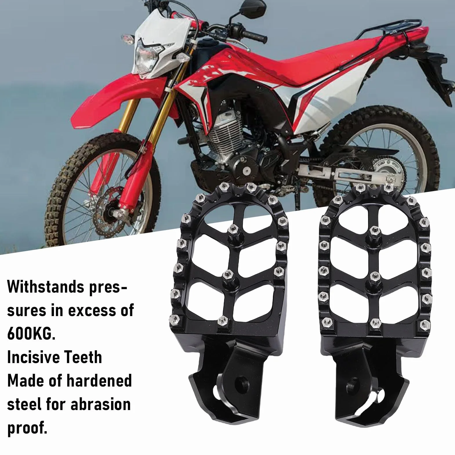 Asixxsix Dirt Bike Foot Peg, Aluminiowe Pedały Pedals Dirt Rower Footrest Wymienca Surron Light Bee X, Pedals Motorcycle Footpegs, Ulepszone Wrażenia z Jazdy (BLACK)