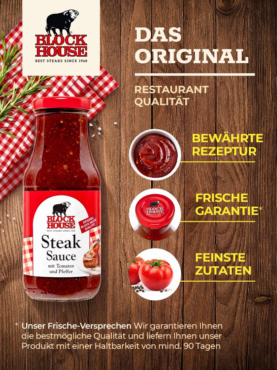 Sos do steków firmy Block House, 240 ml