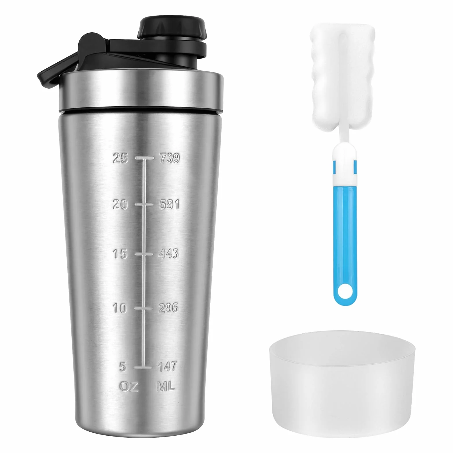 Shaker do białka 7500 ml ze stali nierdzewnej, szczelny, bez BPA