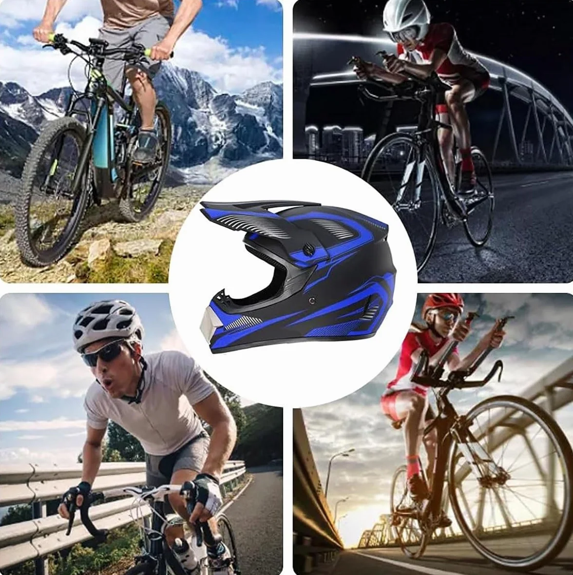 Kask motocrossowy pełnotwarzowy dla dorosłych z okularami ATV MX Enduro