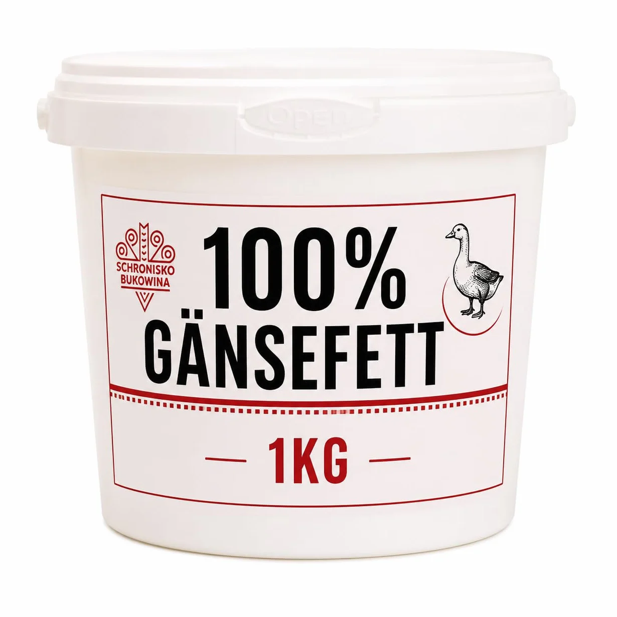 Schronisko Bukowina Smalec z Gęsi, 100% Tłuszcz Gęsi, Naturalny, 1 kg