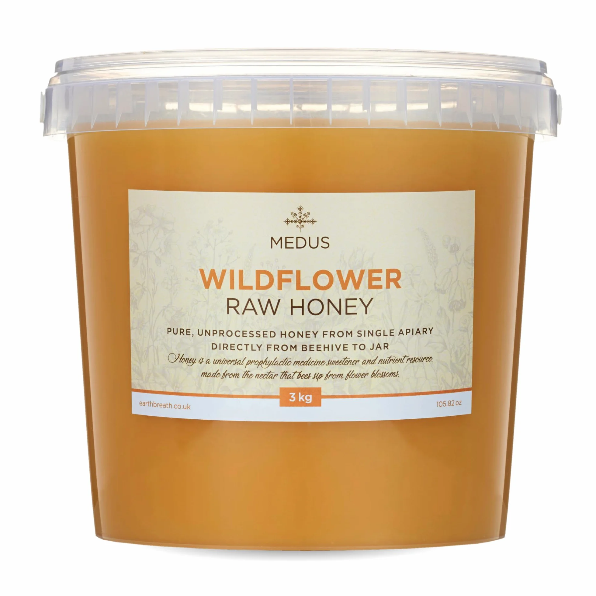 Earthbreath Wildflower Raw Honey 3 kg - nieprzetworzony, niepasteryzowany miód z dzikich kwiatów