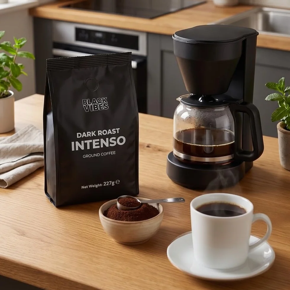 Kawa Mielona Black Vibes Intenso Ciemno Palona Robusta 227g